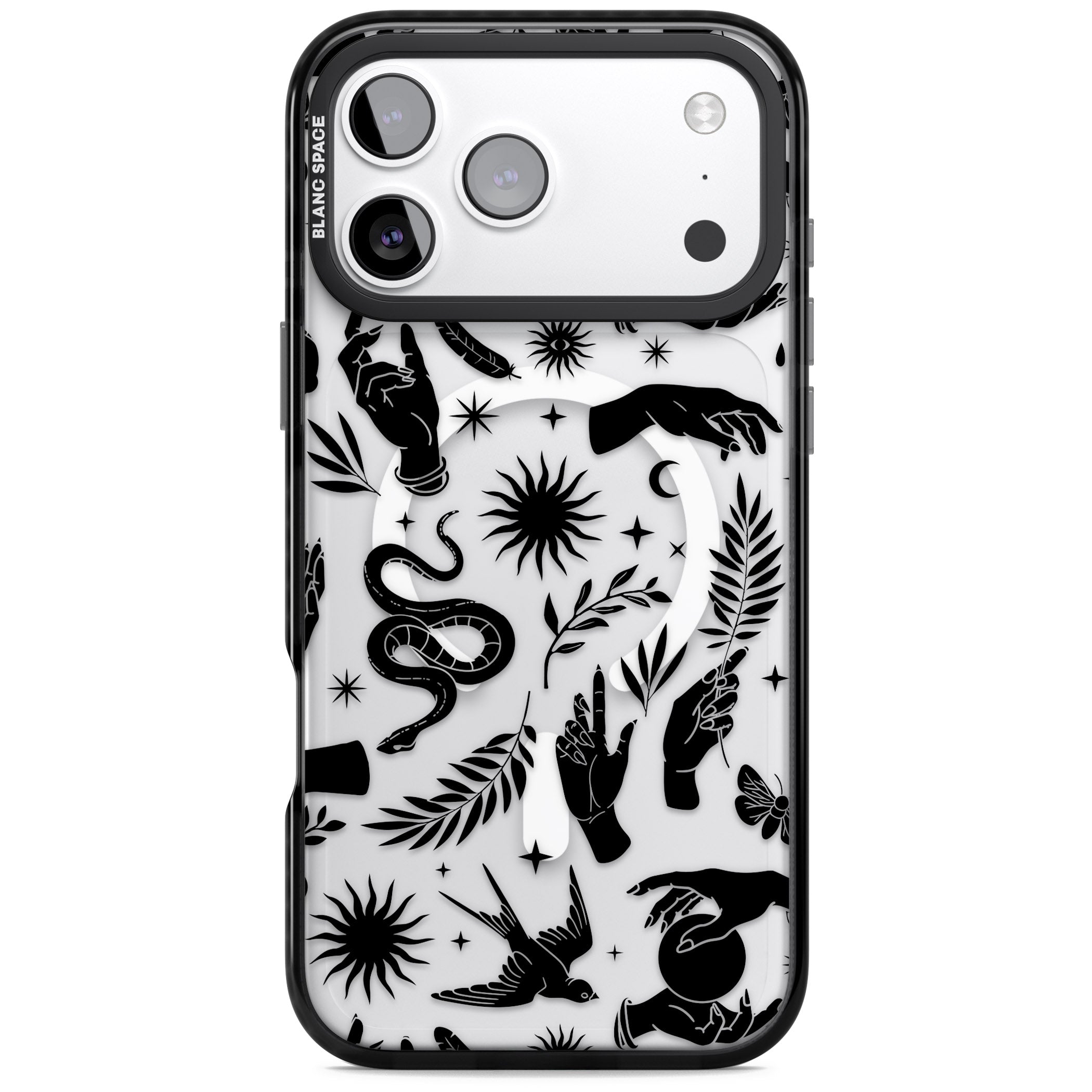 Celestial Pattern (Black) iPhone 17 Pro Max Impact Pro Black Phone Case