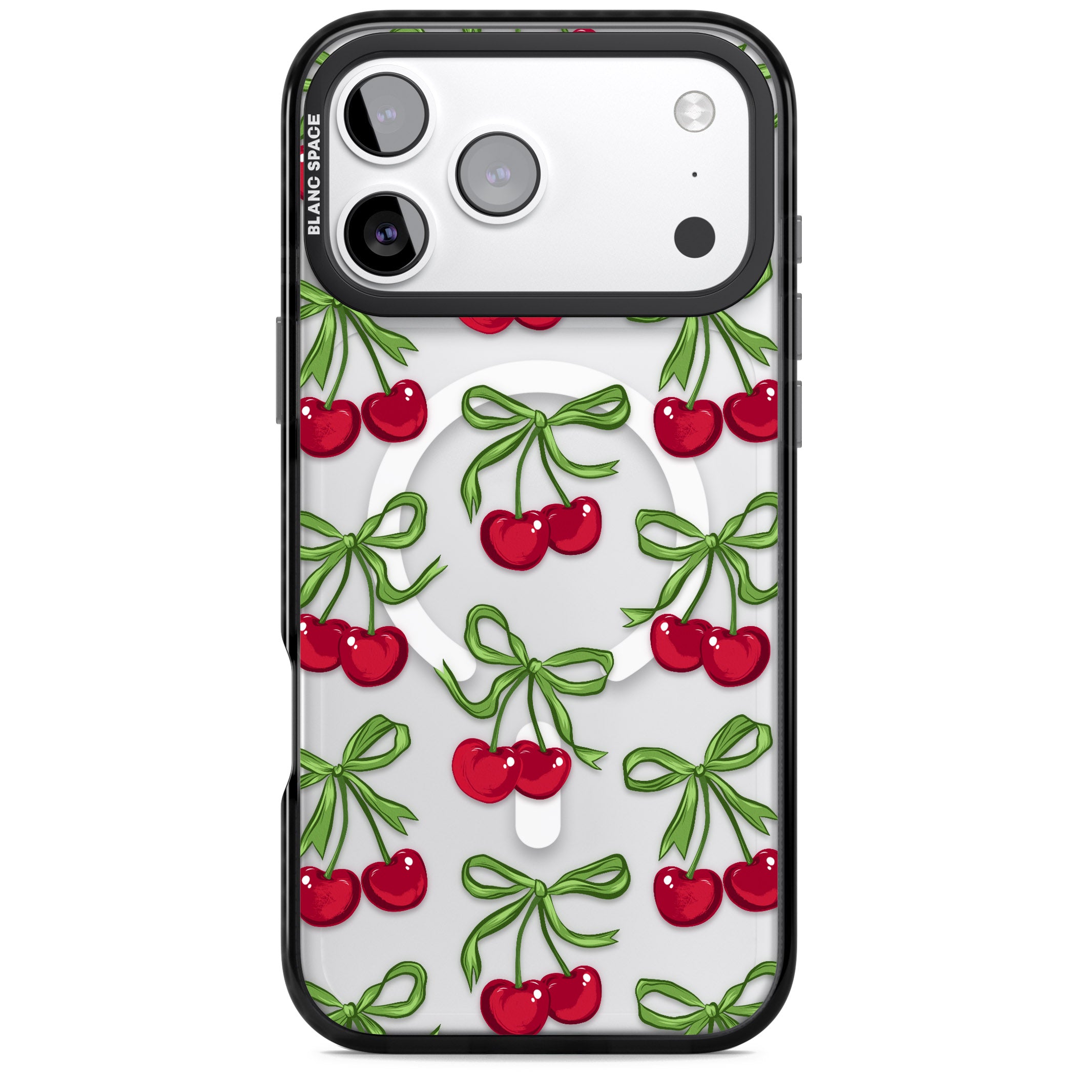 Cherry Bows iPhone 17 Pro Max Impact Pro Black Phone Case