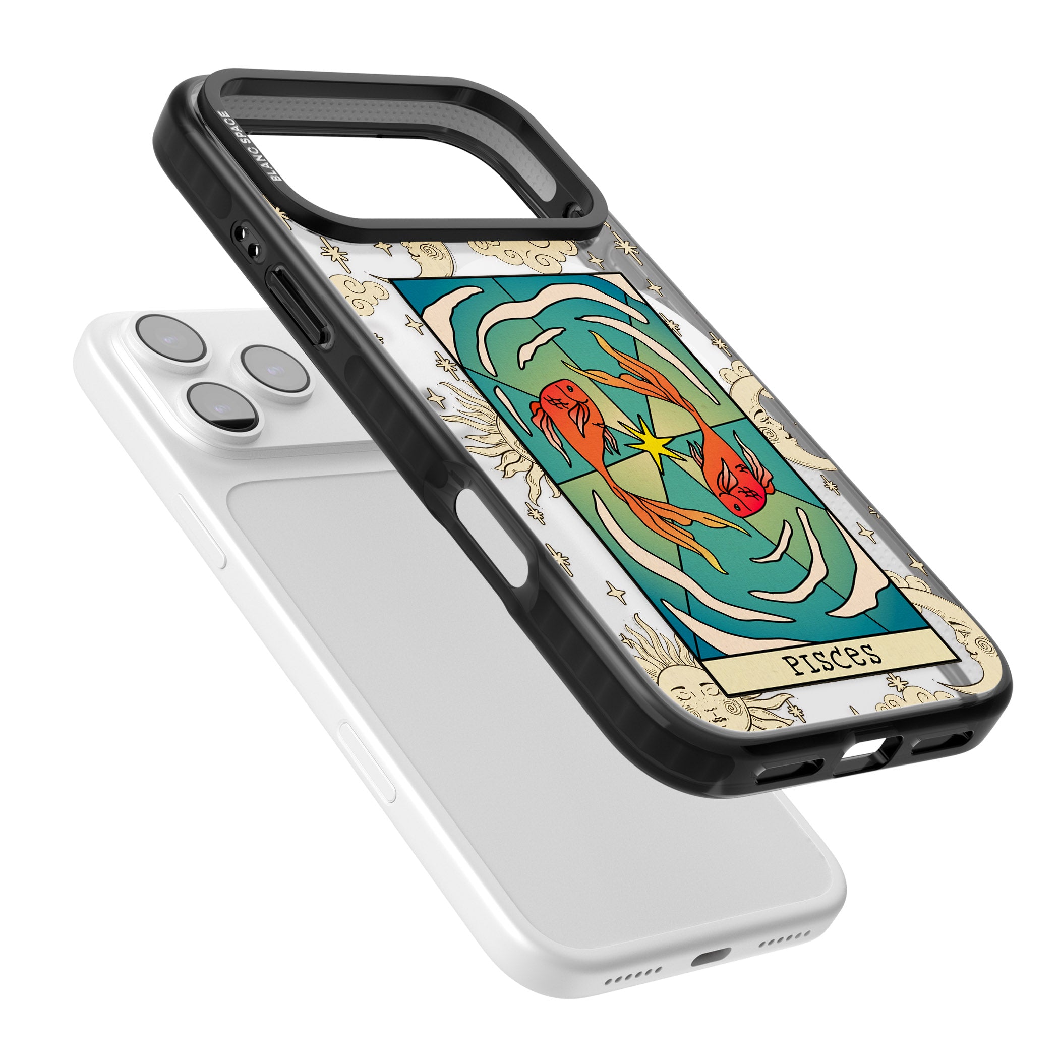 Celestial Zodiac Pisces iPhone 17 Pro Max Impact Pro Black Phone Case Colours