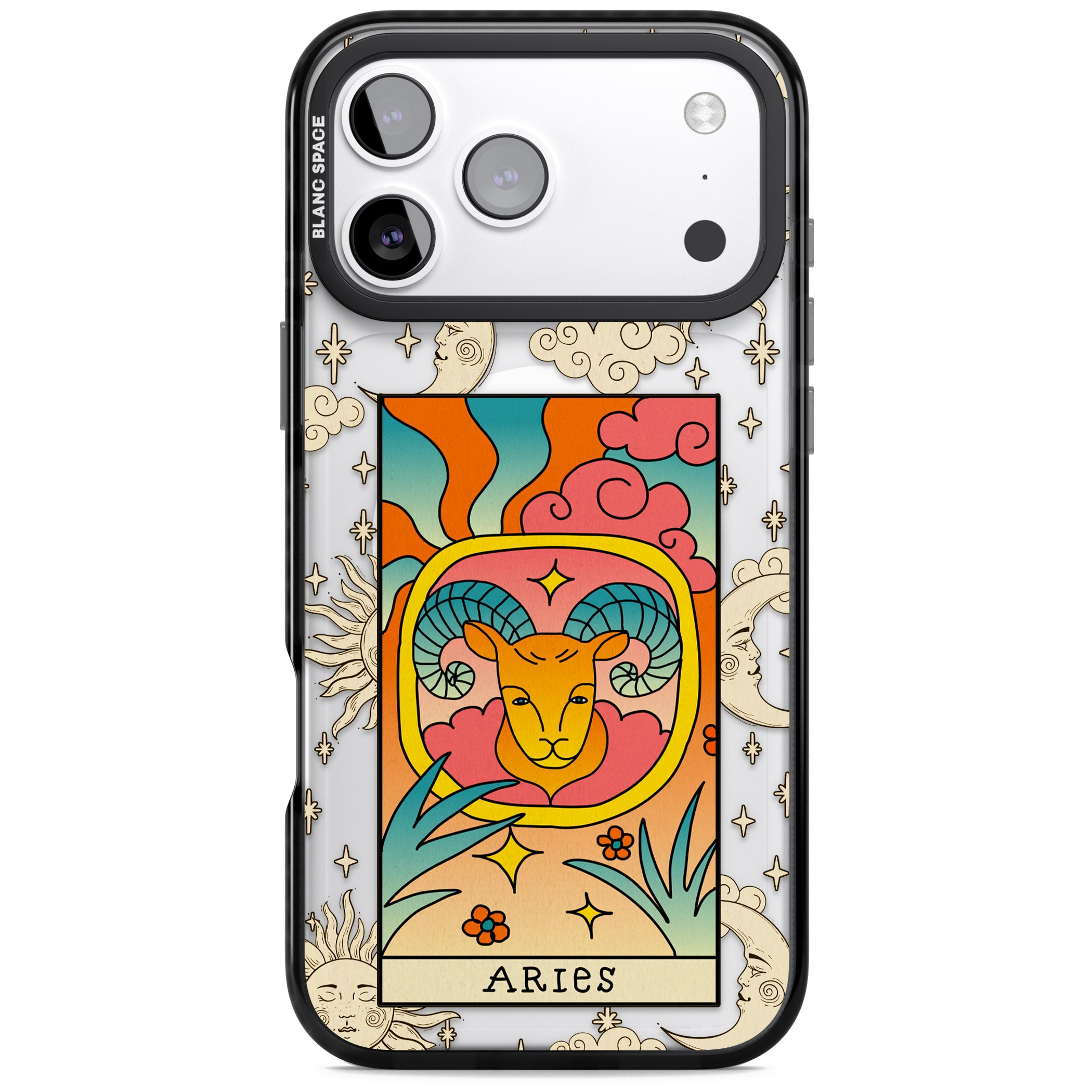 Celestial Zodiac Aries iPhone 17 Pro Max Impact Pro Black Phone Case