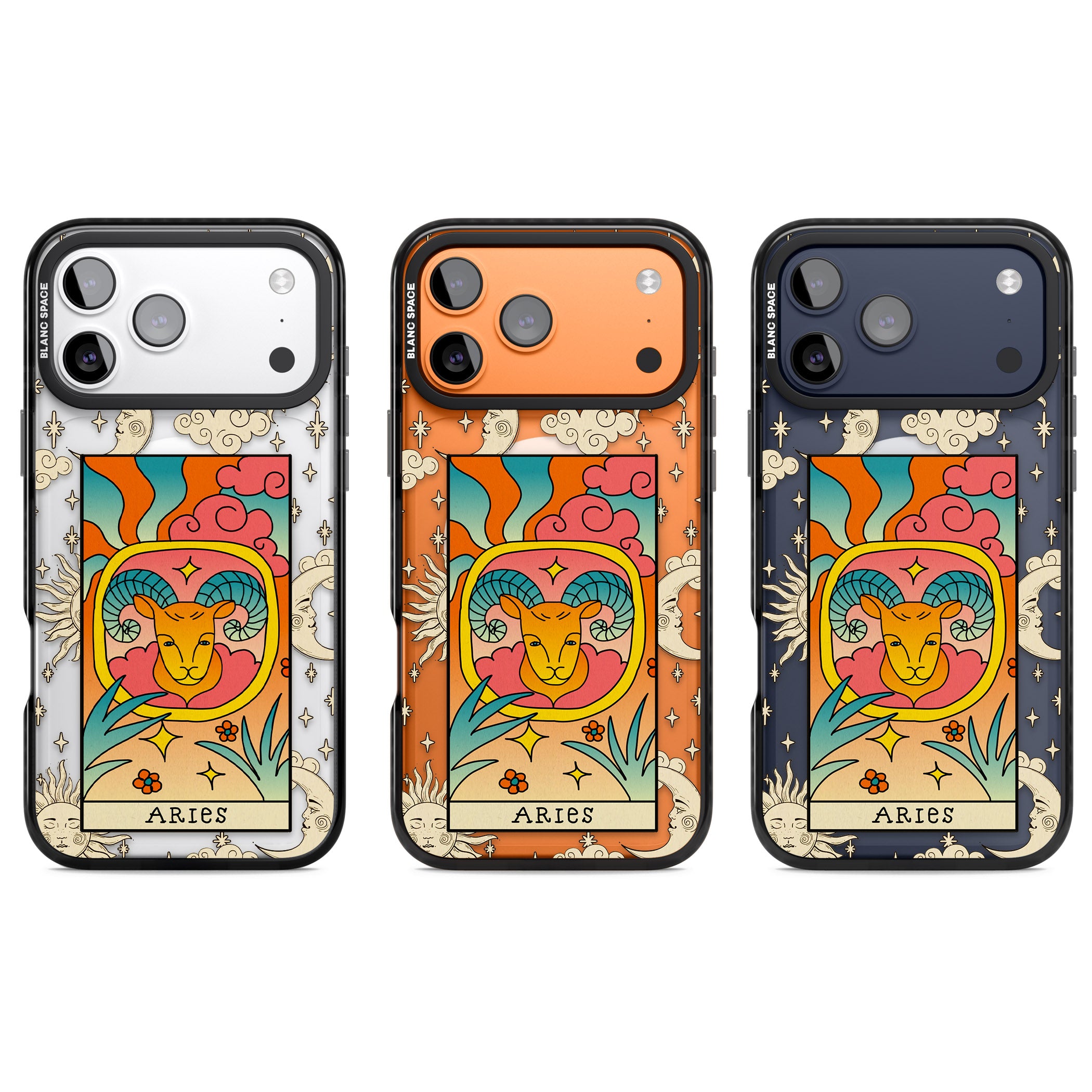 Celestial Zodiac Aries iPhone 17 Pro Impact Pro Black Phone Case APT Impact Protection