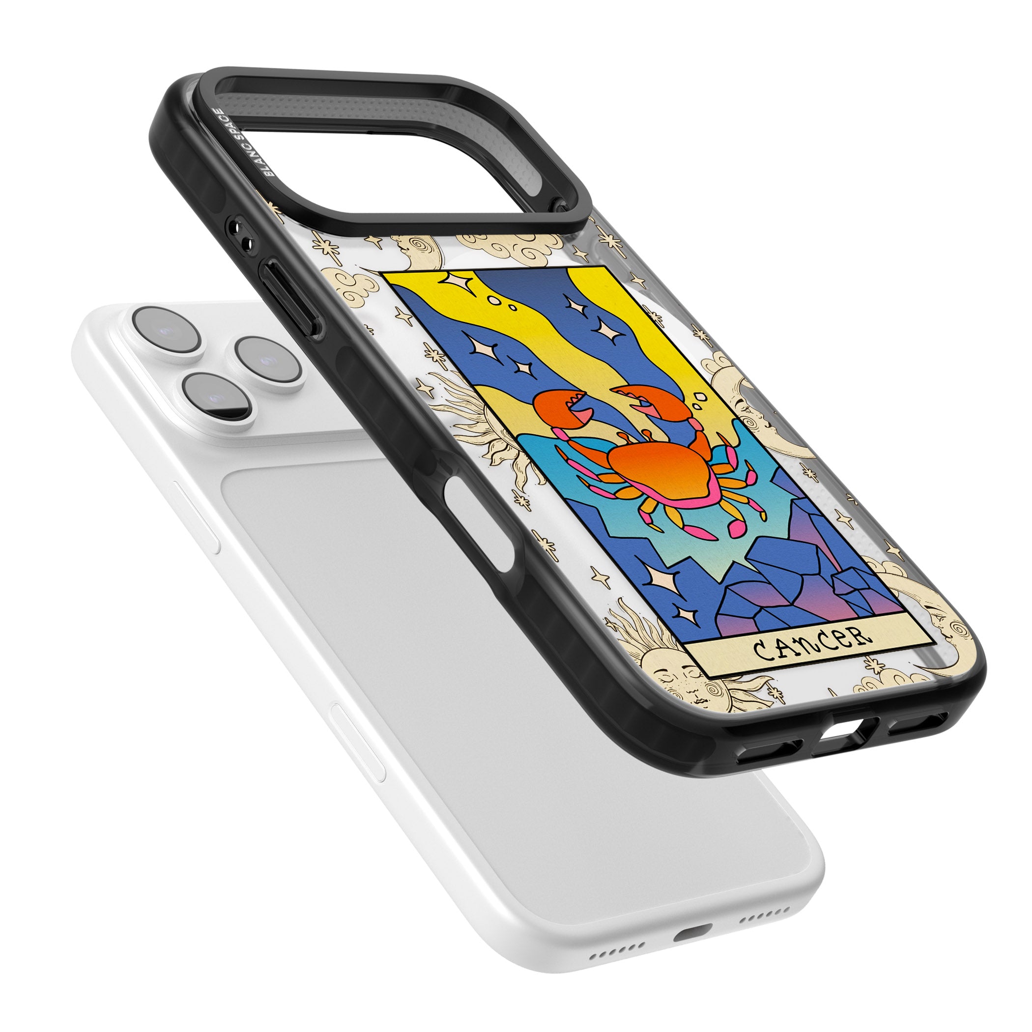 Celestial Zodiac Cancer iPhone 17 Pro Max Impact Pro Black Phone Case Colours