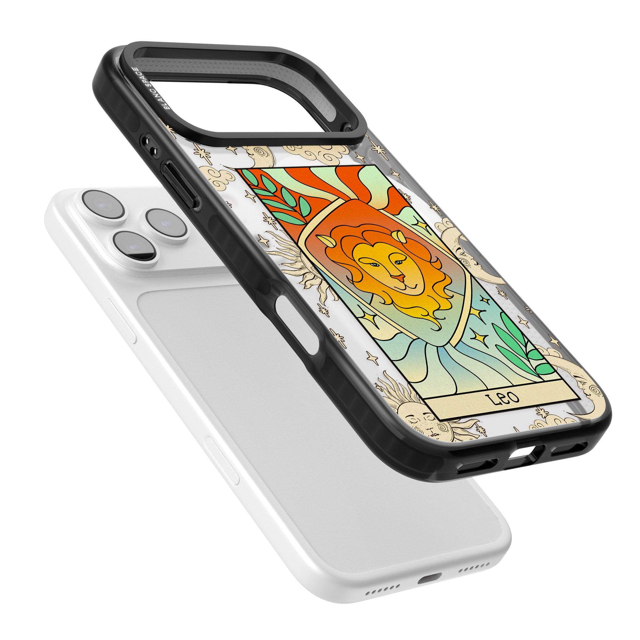 Celestial Zodiac Leo iPhone 17 Pro Impact Pro Black Phone Case Colours