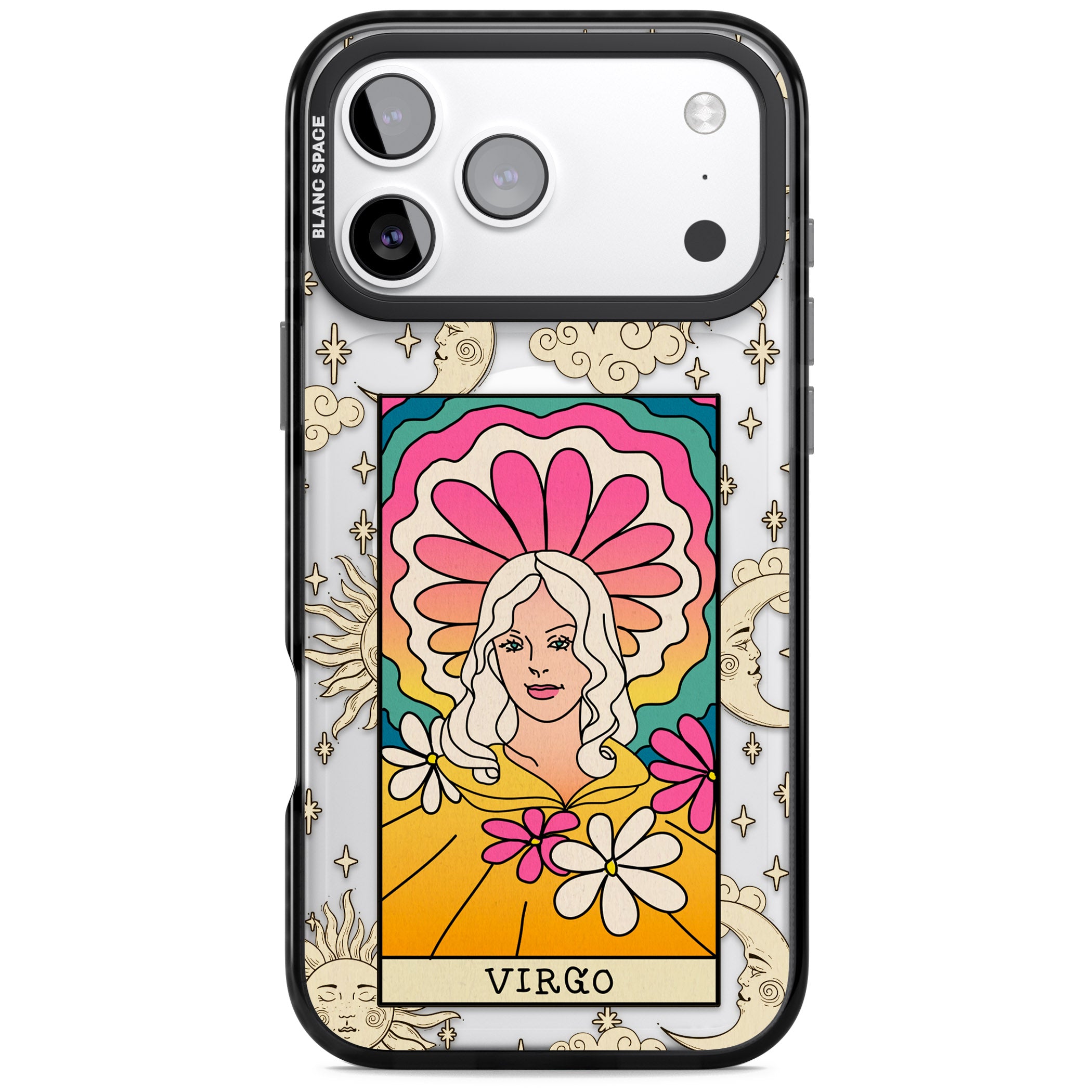 Celestial Zodiac Virgo iPhone 17 Pro Impact Pro Black Phone Case