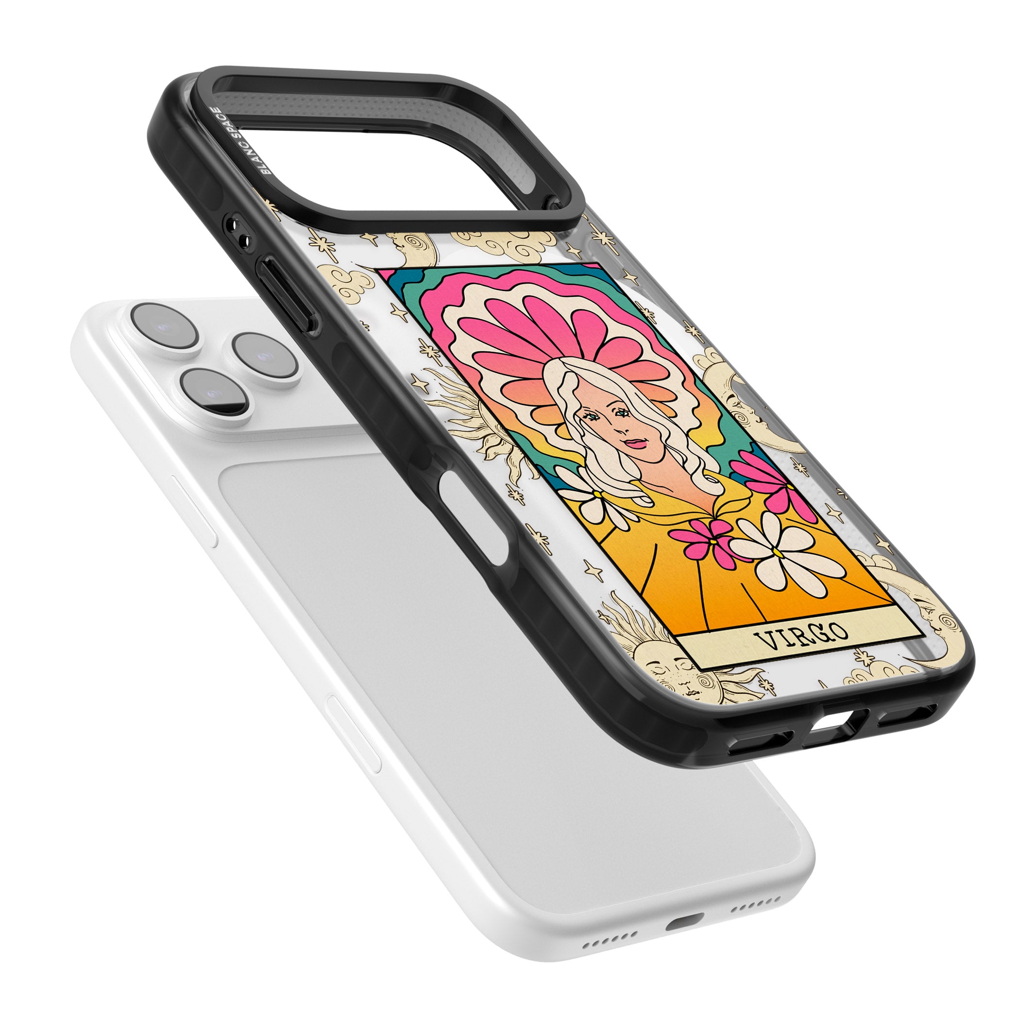 Celestial Zodiac Virgo iPhone 17 Pro Impact Pro Black Phone Case Colours