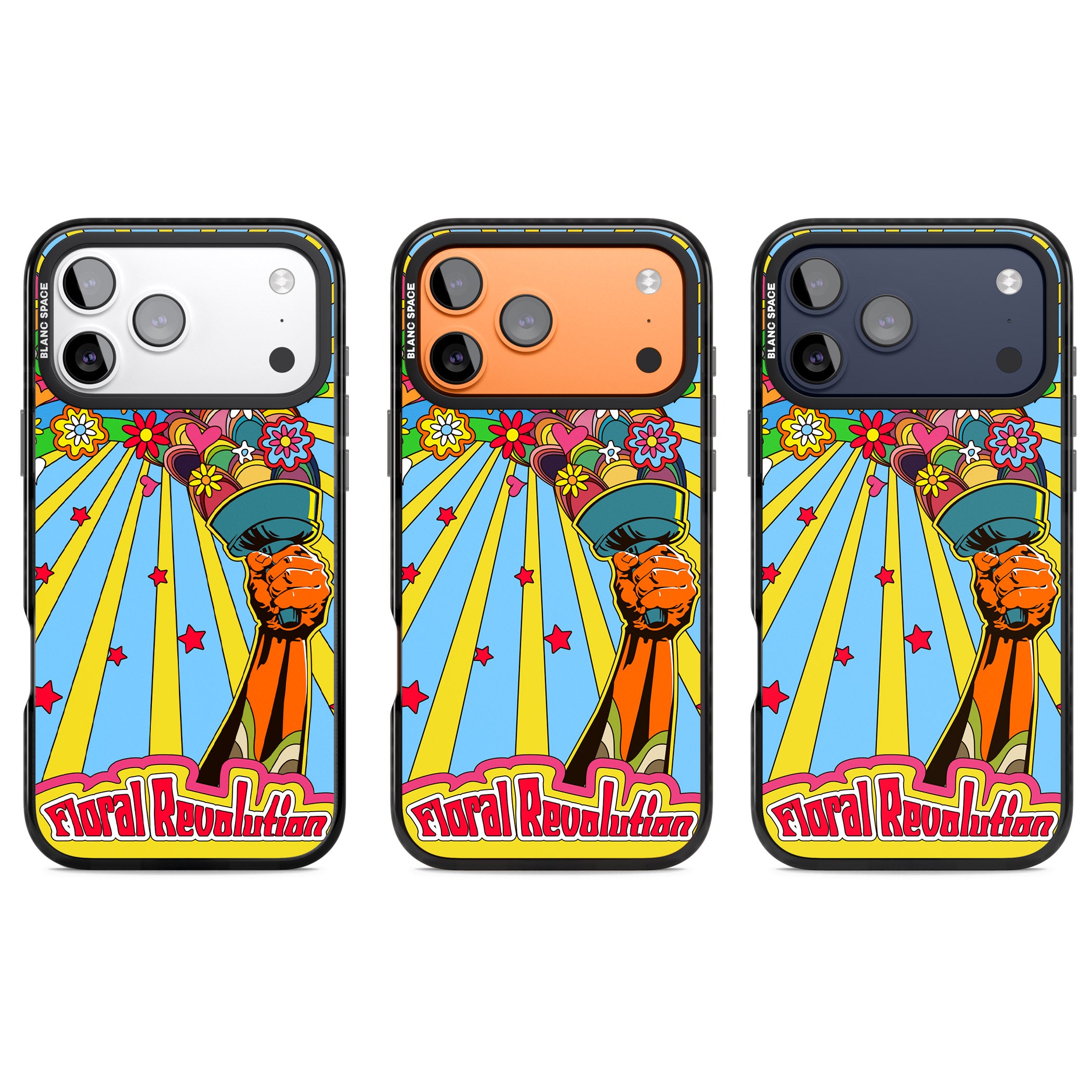 Floral Revolution iPhone 17 Pro Impact Pro Black Phone Case APT Impact Protection