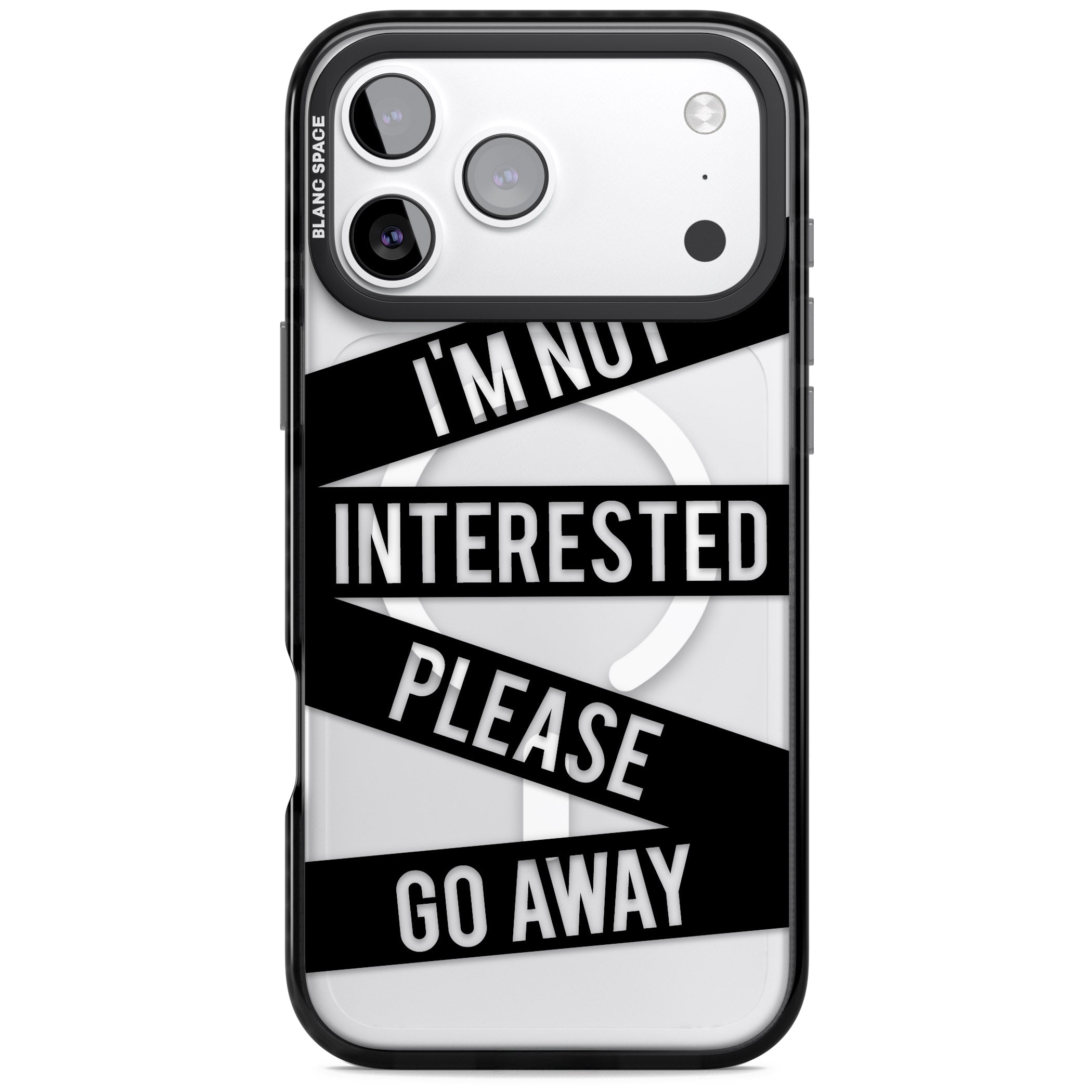 Not Interested Warning iPhone 17 Pro Max Impact Pro Black Phone Case
