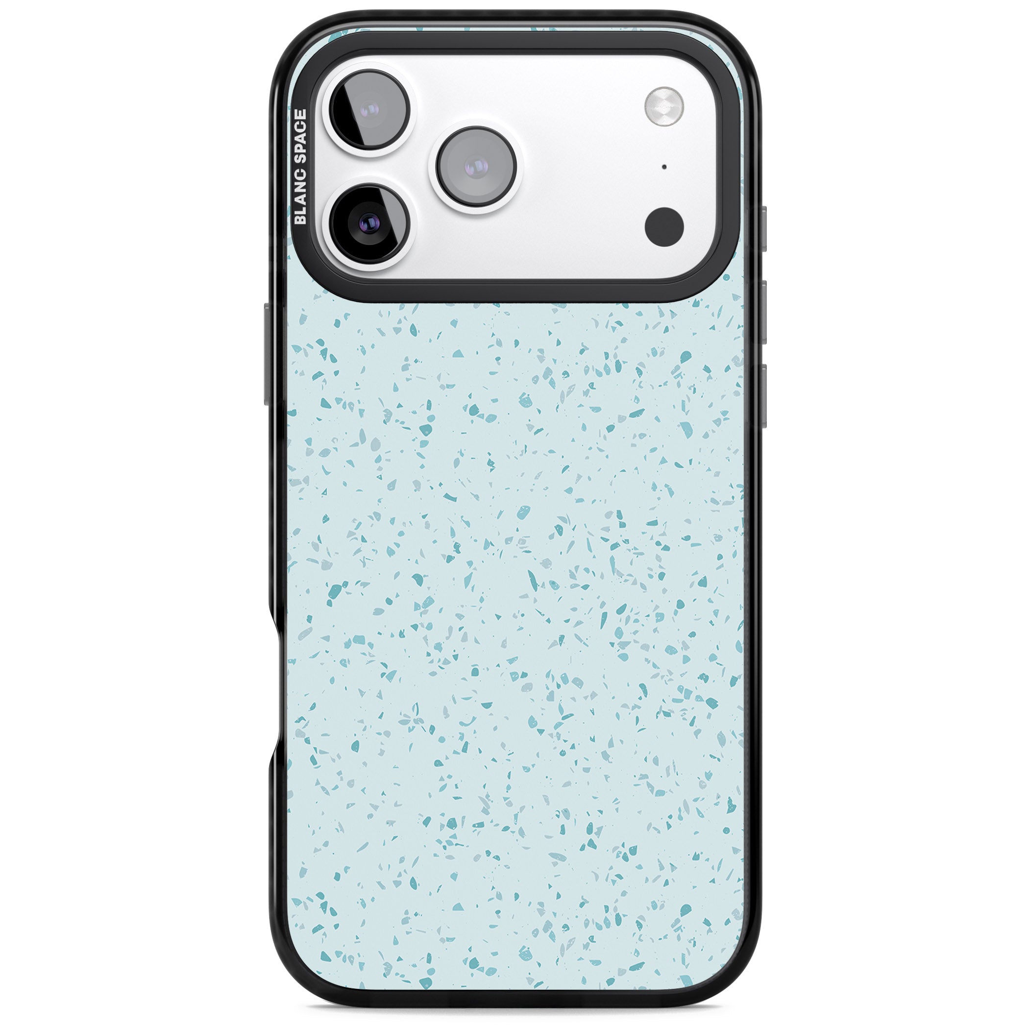 Light Blue Terrazzo Pattern iPhone 17 Pro Max Impact Pro Black Phone Case