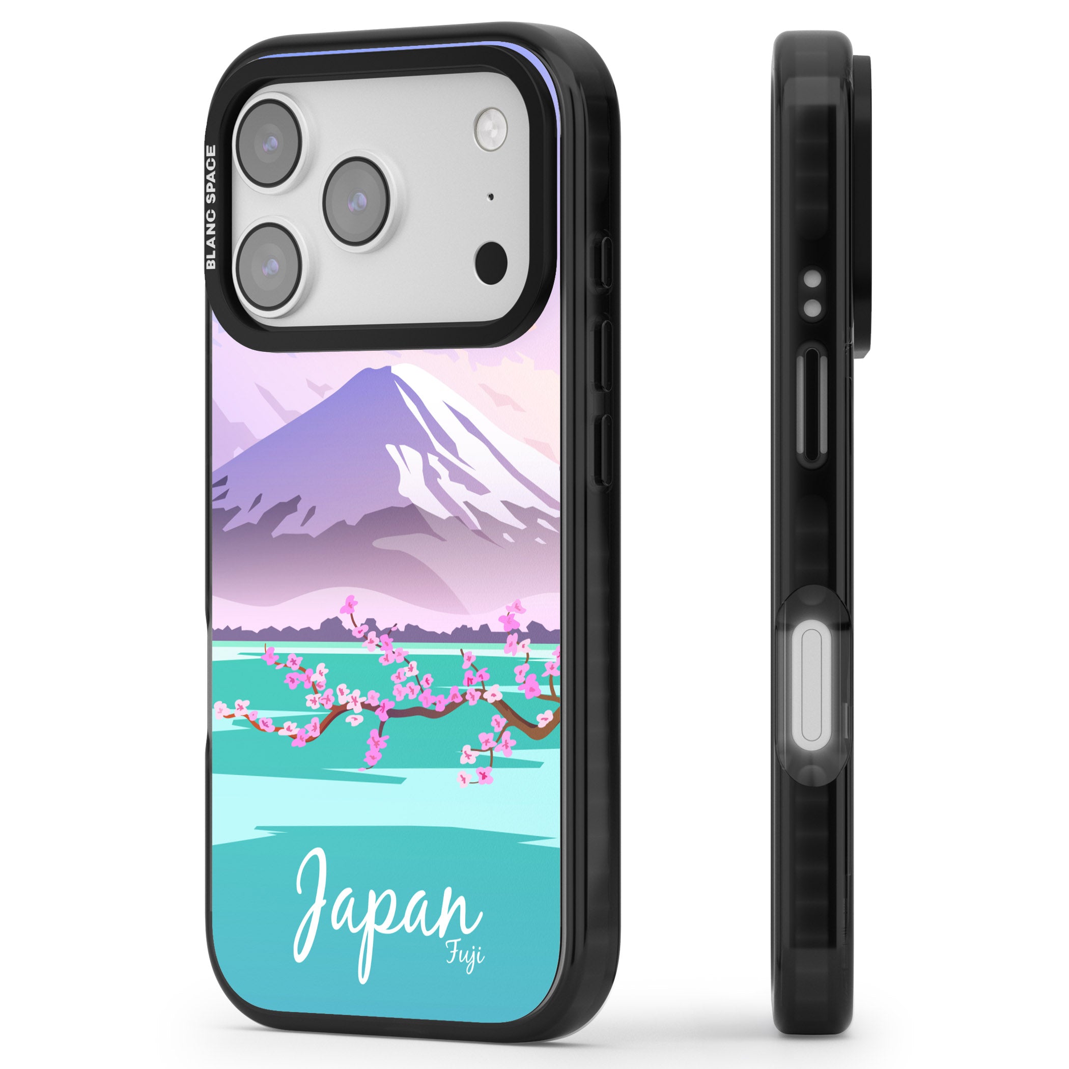 Vintage Travel Poster Japan iPhone 17 Pro Max Impact Pro Black Phone Case Side Profile