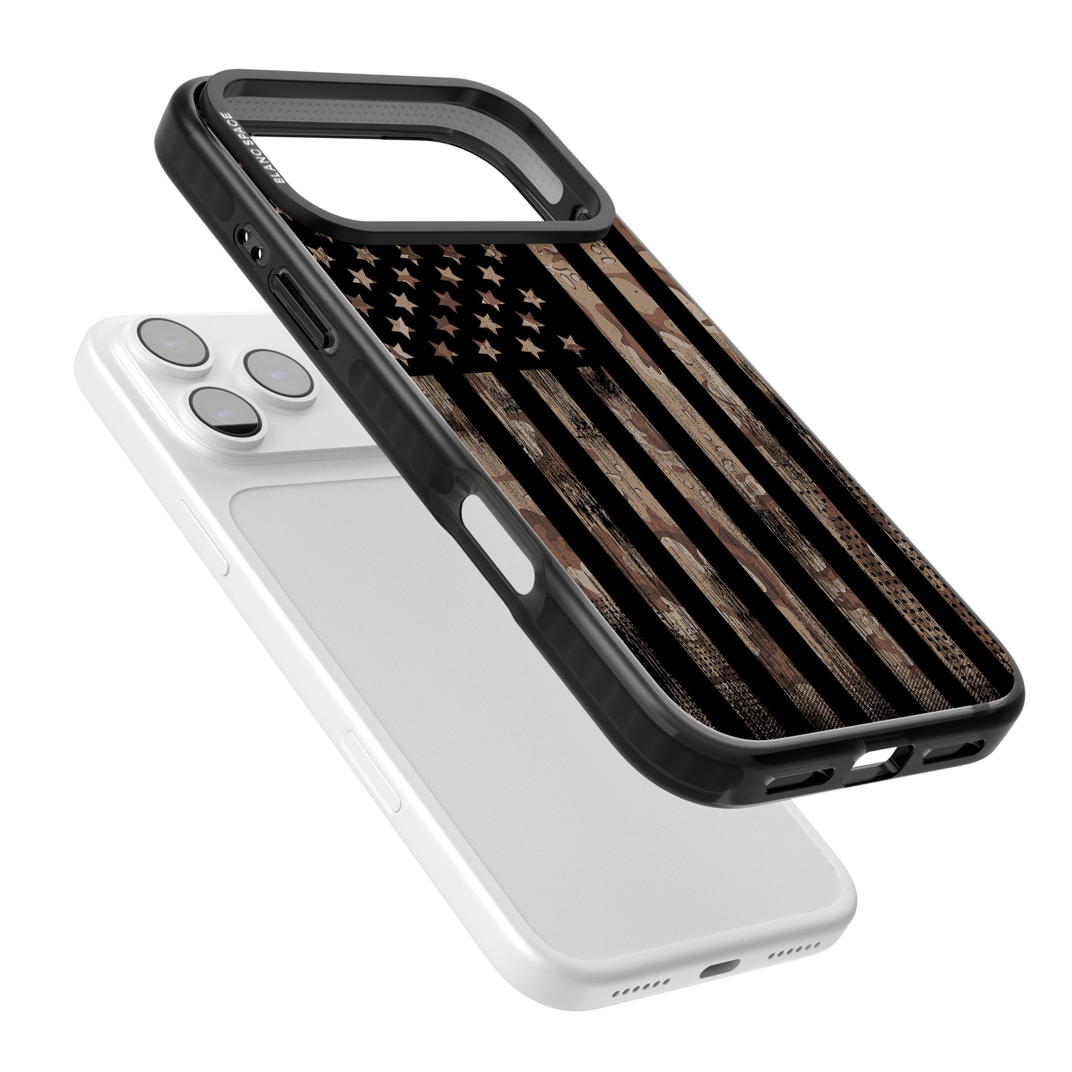 American Flag Camo iPhone 17 Pro Max Impact Pro Black Phone Case Colours