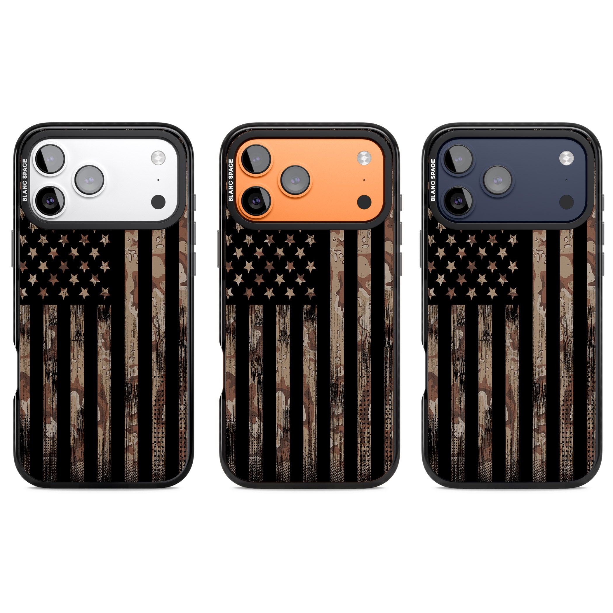 Desert Camo Us Flag iPhone 17 Pro Impact Pro Black Phone Case APT Impact Protection