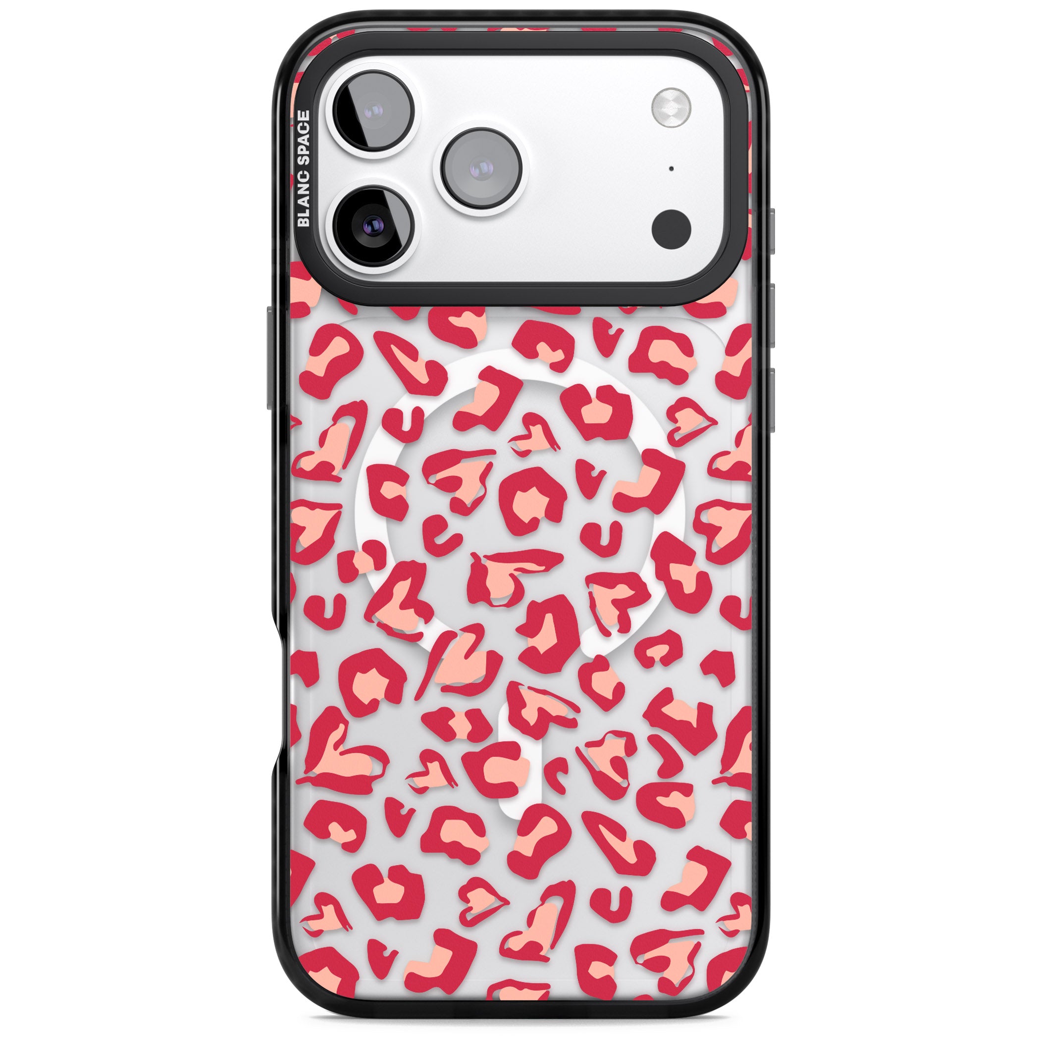Heart Leopard Print iPhone 17 Pro Max Impact Pro Black Phone Case