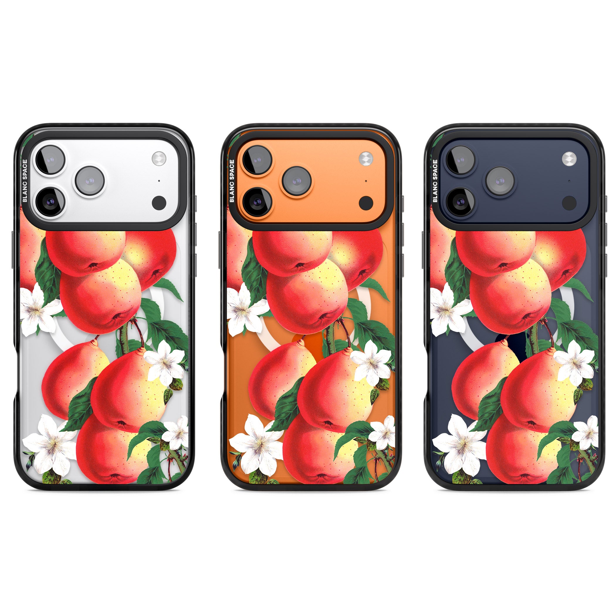 Vintage Painted Peaches iPhone 17 Pro Impact Pro Black Phone Case APT Impact Protection