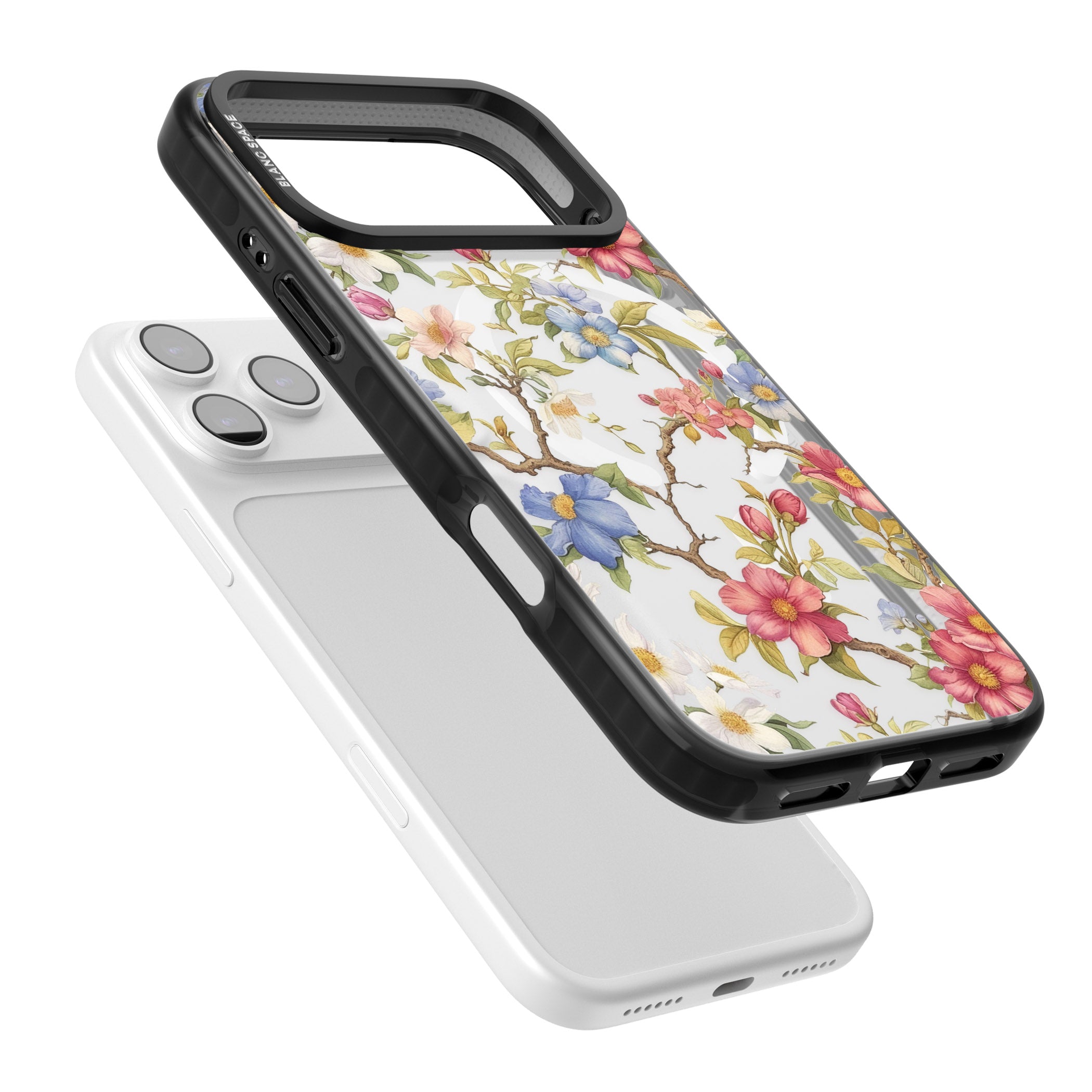 Vintage Vines & Flowers iPhone 17 Pro Max Impact Pro Black Phone Case Colours