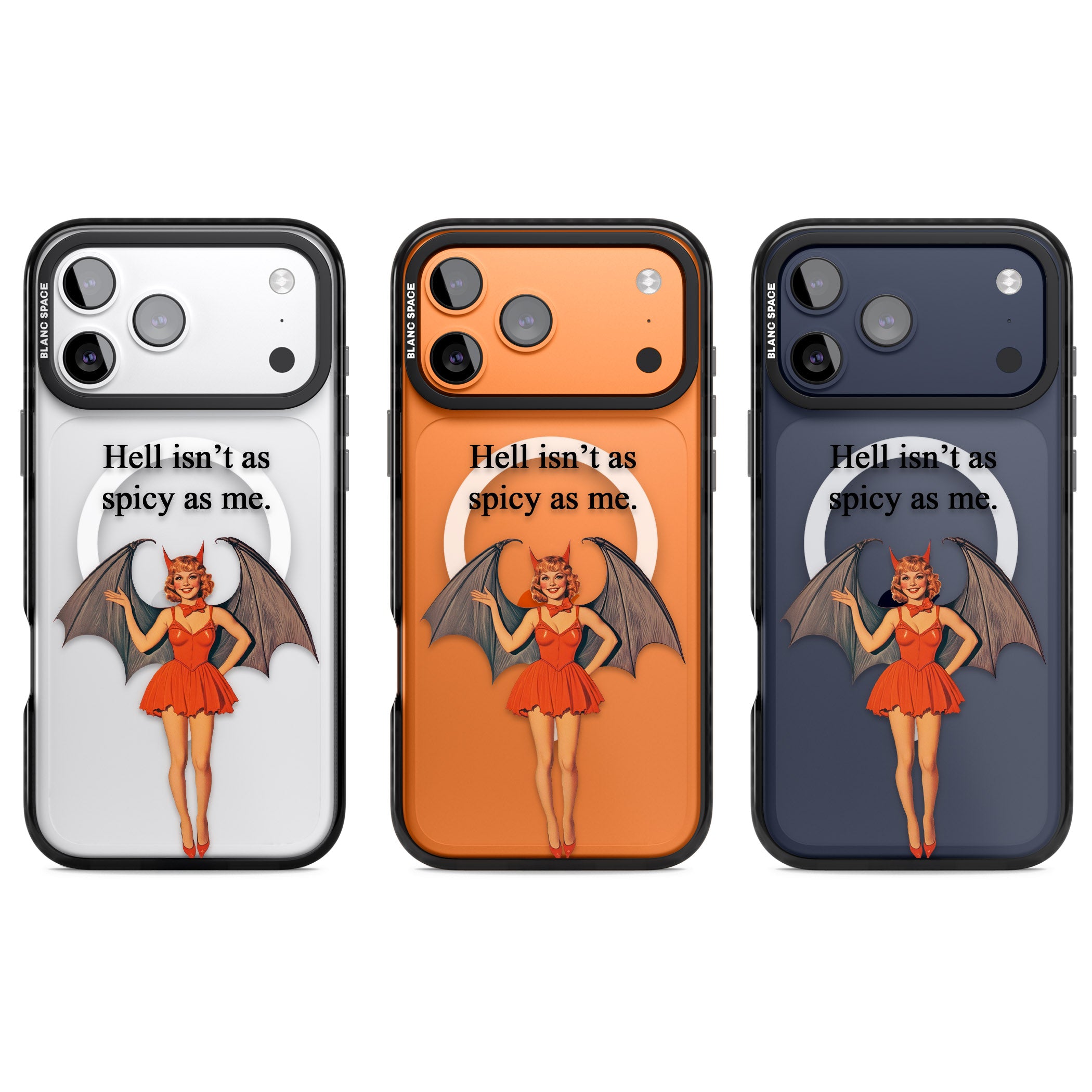 Hell Isnt As Spicy As Me iPhone 17 Pro Impact Pro Black Phone Case APT Impact Protection