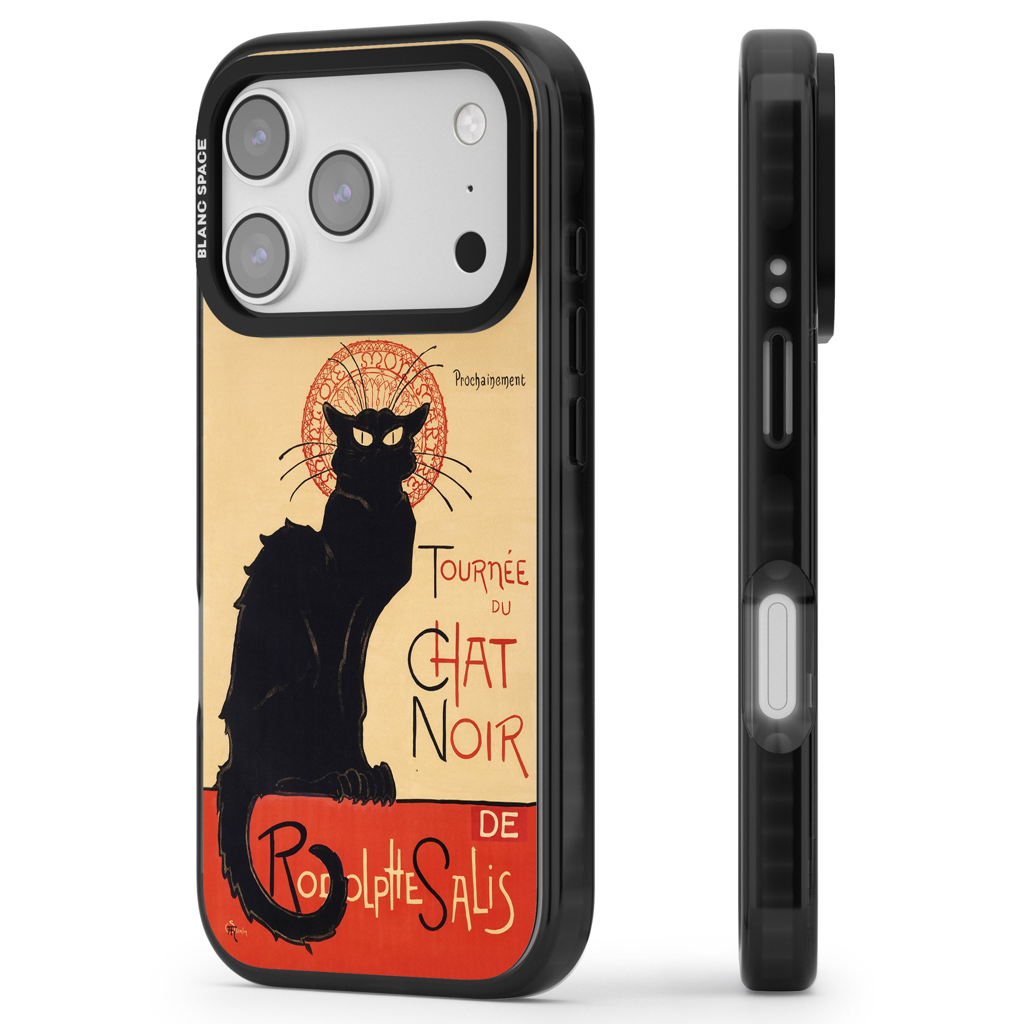 Tournee Du Chat Noir Poster iPhone 17 Pro Max Impact Pro Black Phone Case Side Profile