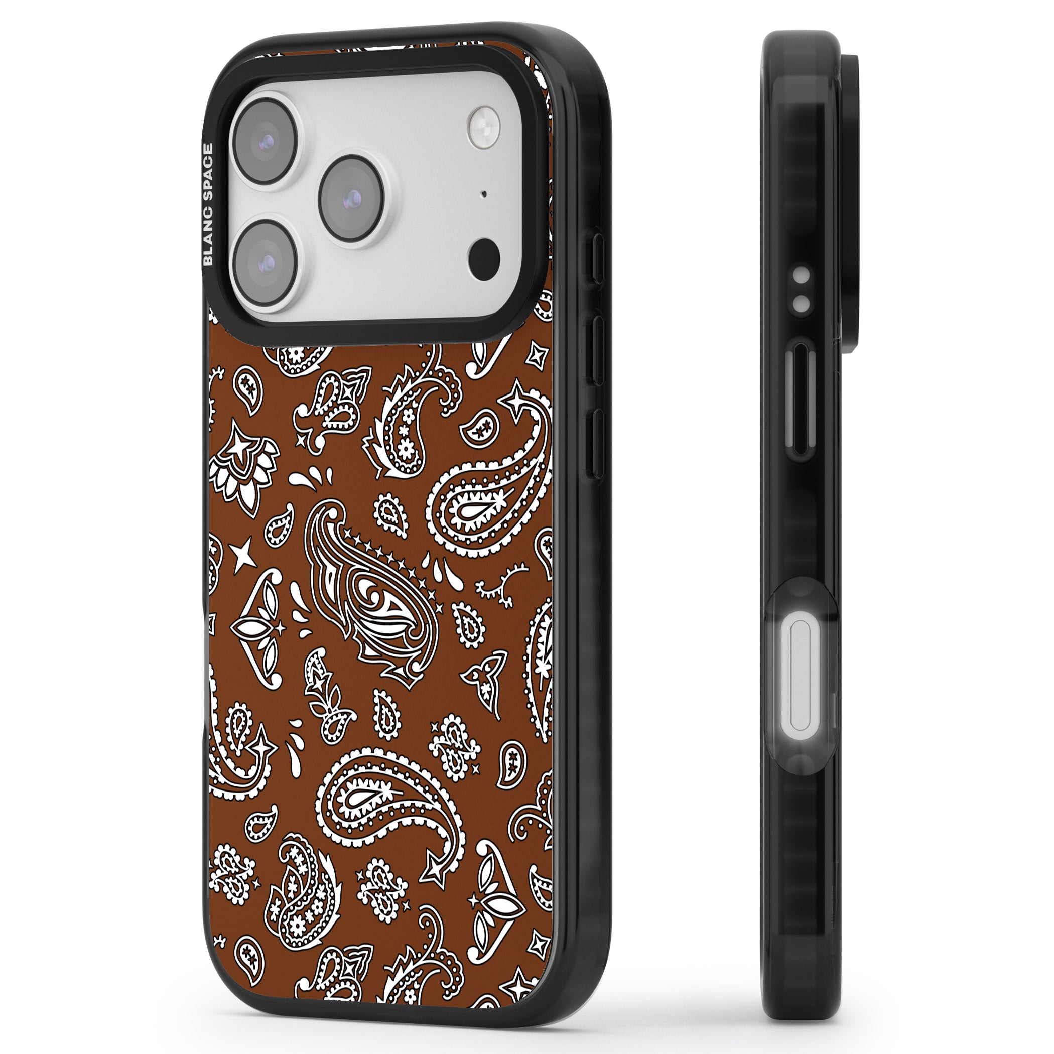Brown Bandana iPhone 17 Pro Max Impact Pro Black Phone Case Side Profile