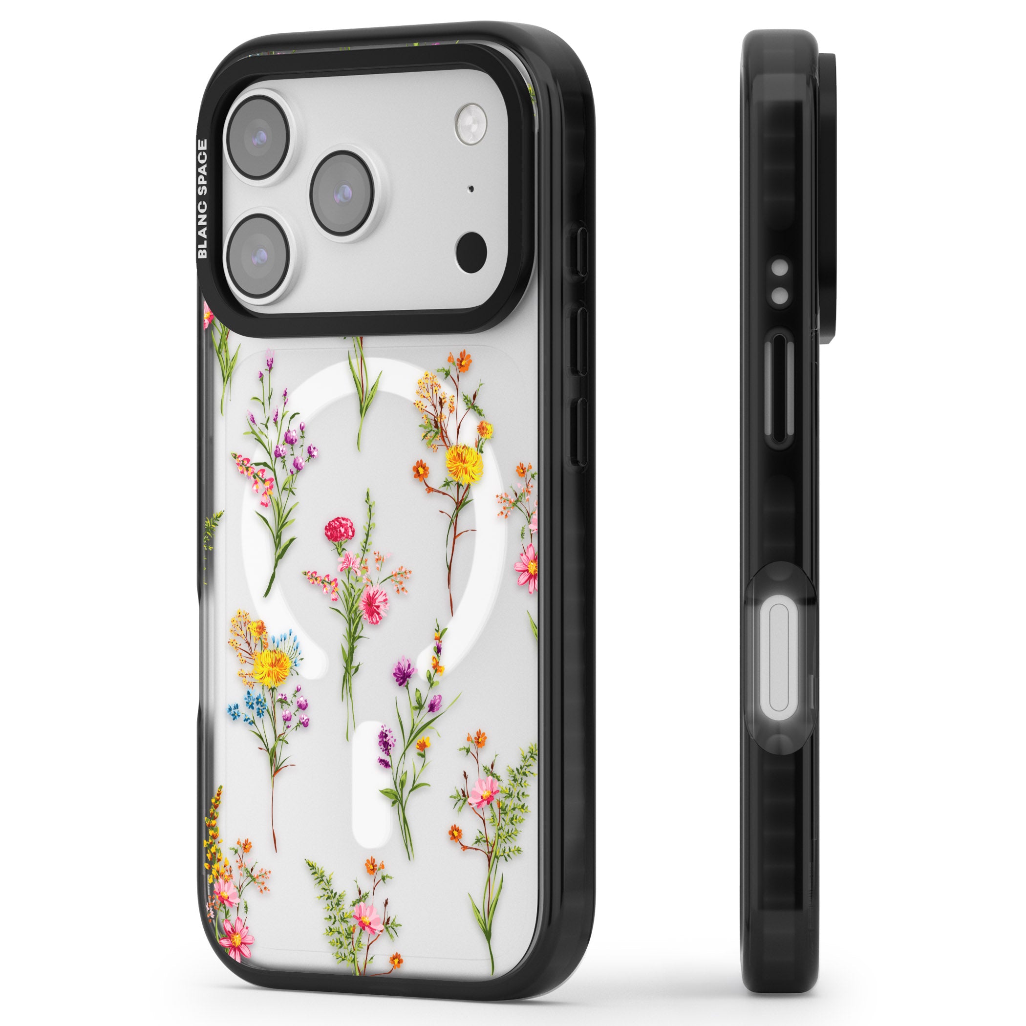 Picked Wildflowers iPhone 17 Pro Max Impact Pro Black Phone Case Side Profile