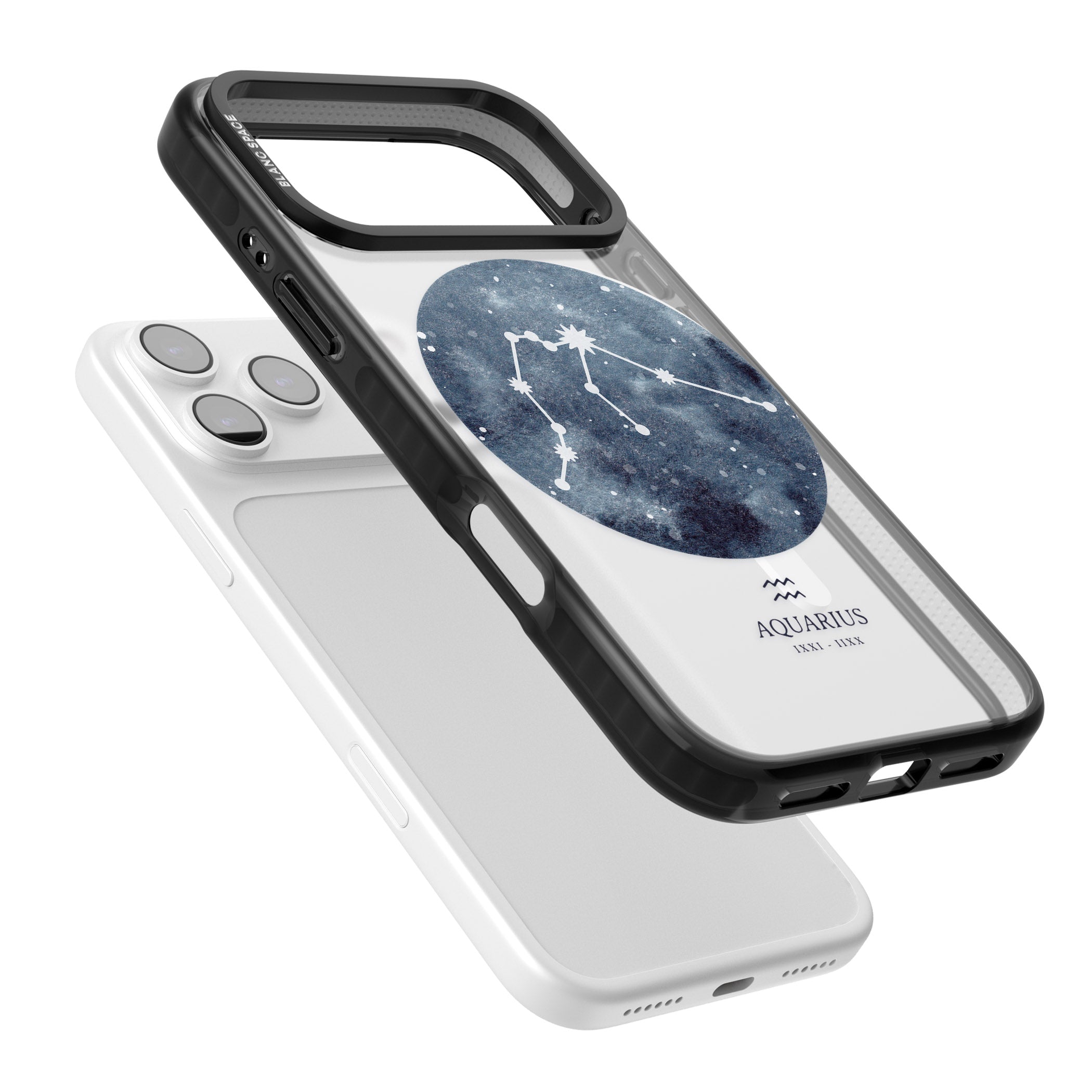 Aquarius Zodiac Blue iPhone 17 Pro Max Impact Pro Black Phone Case Colours