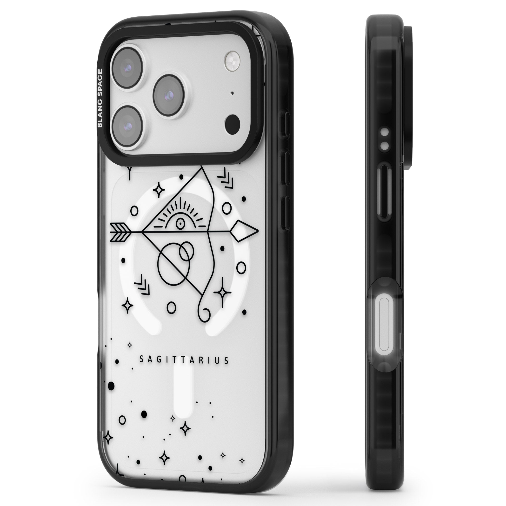 Sagittarius Arcane iPhone 17 Pro Max Impact Pro Black Phone Case Side Profile
