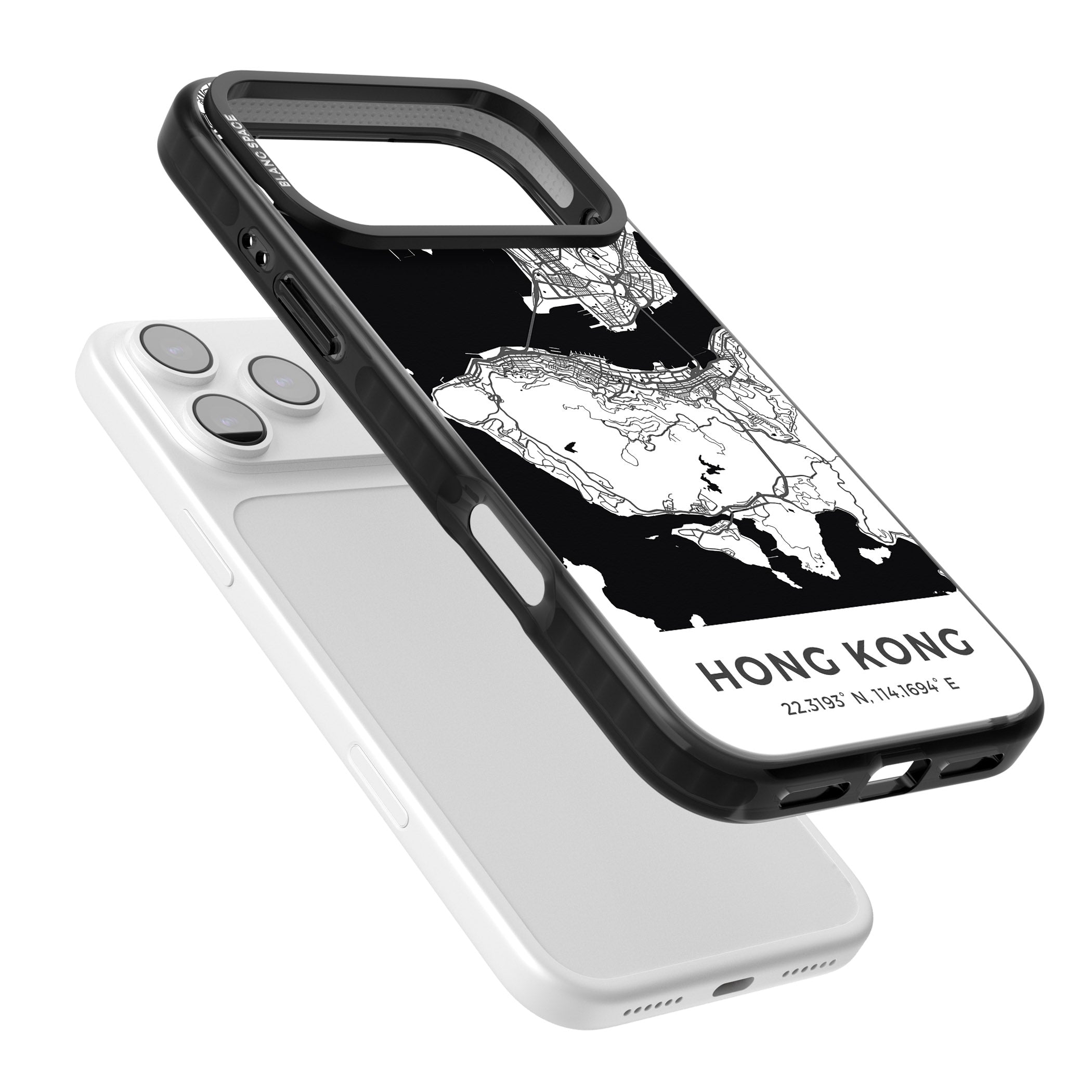 Hong Kong Map iPhone 17 Pro Max Impact Black Phone Case Colours