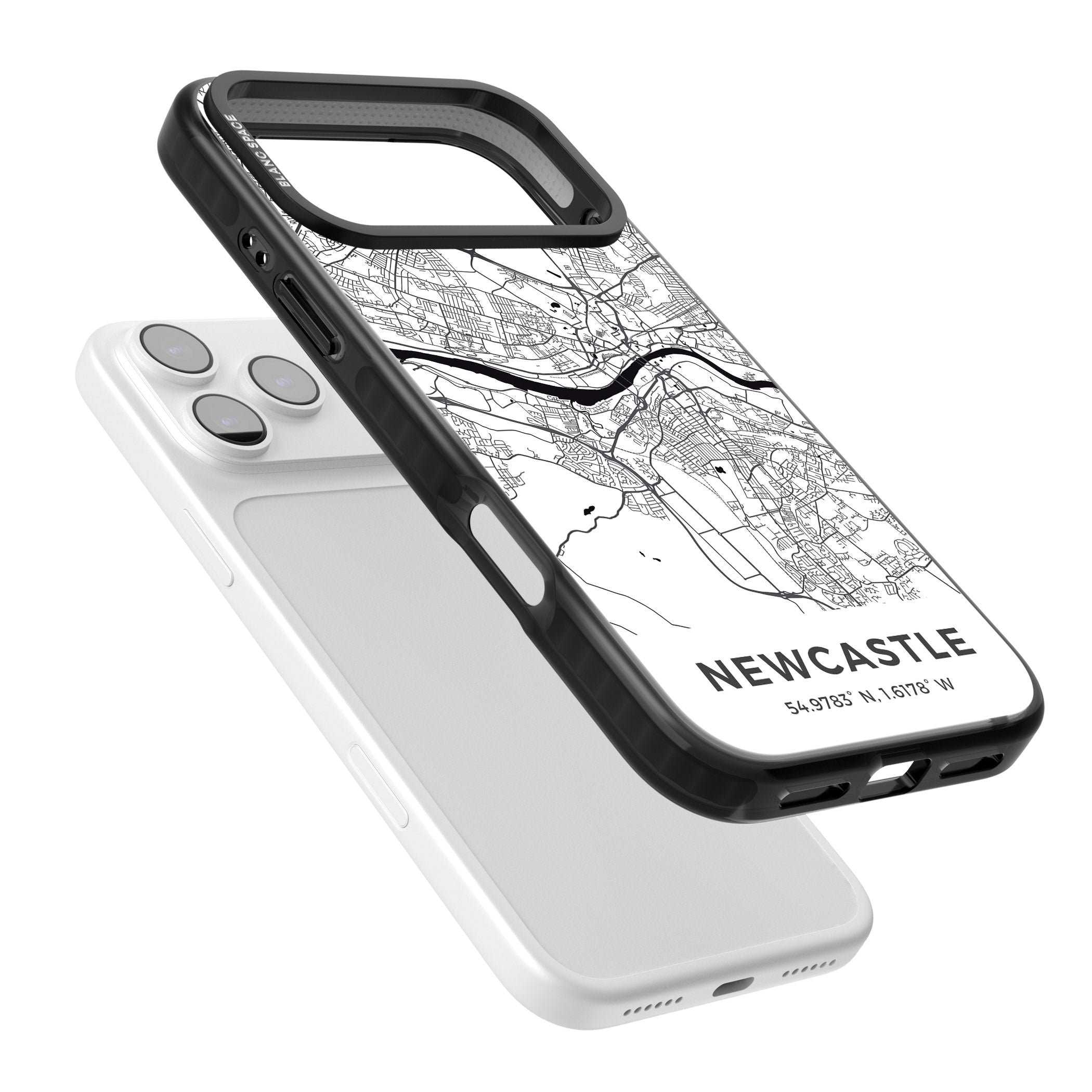 Newcastle City Map iPhone 17 Pro Max Impact Black Phone Case Colours