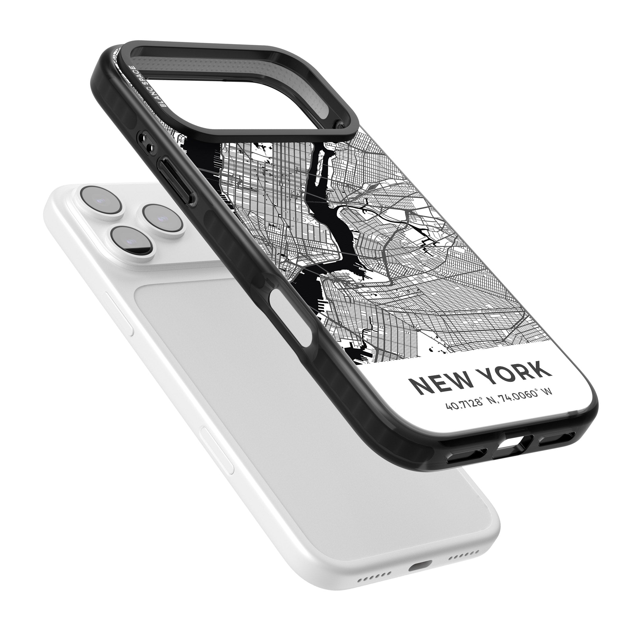 New York Map iPhone 17 Pro Max Impact Black Phone Case Colours