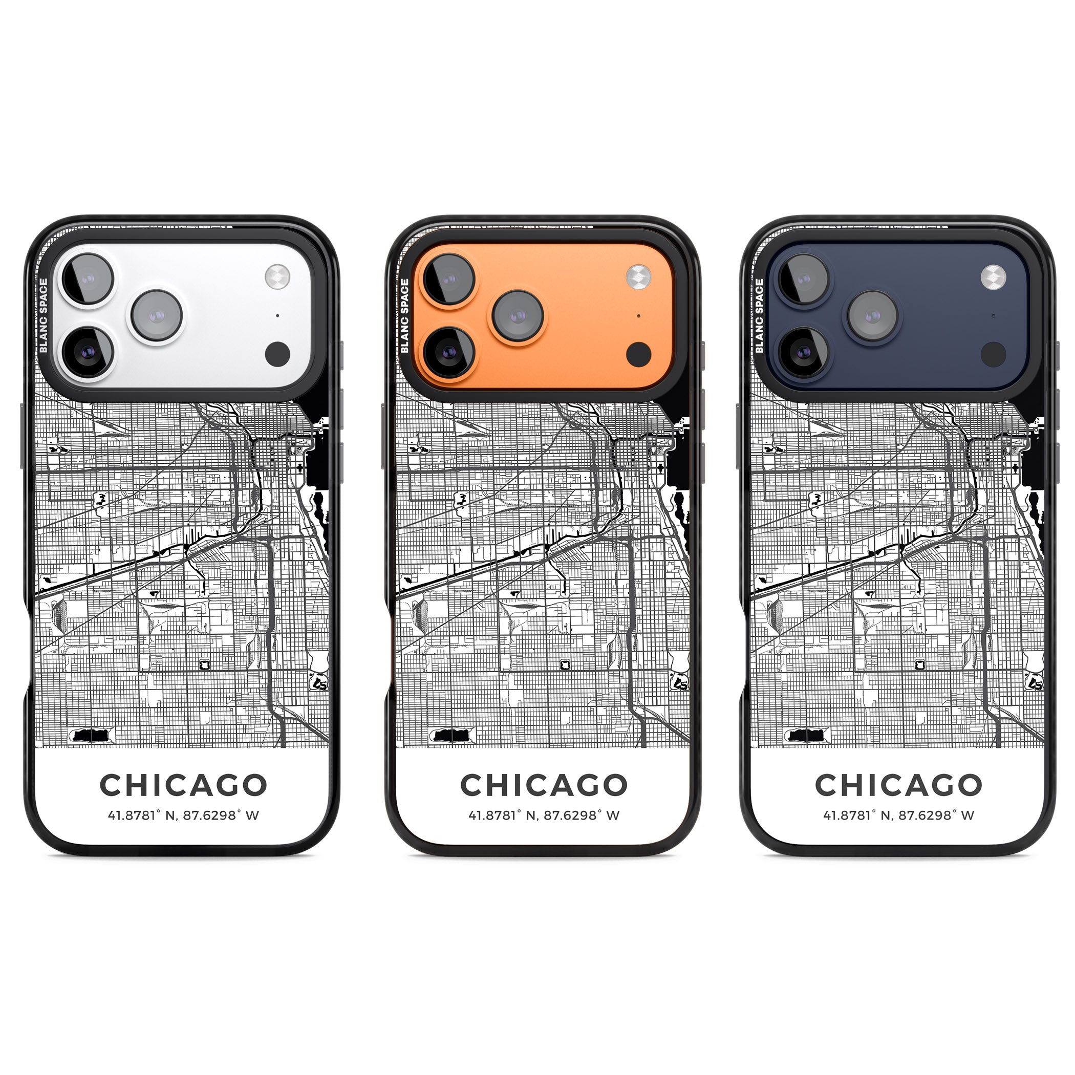 Chicago Map iPhone 17 Pro Impact Black Phone Case APT Impact Protection