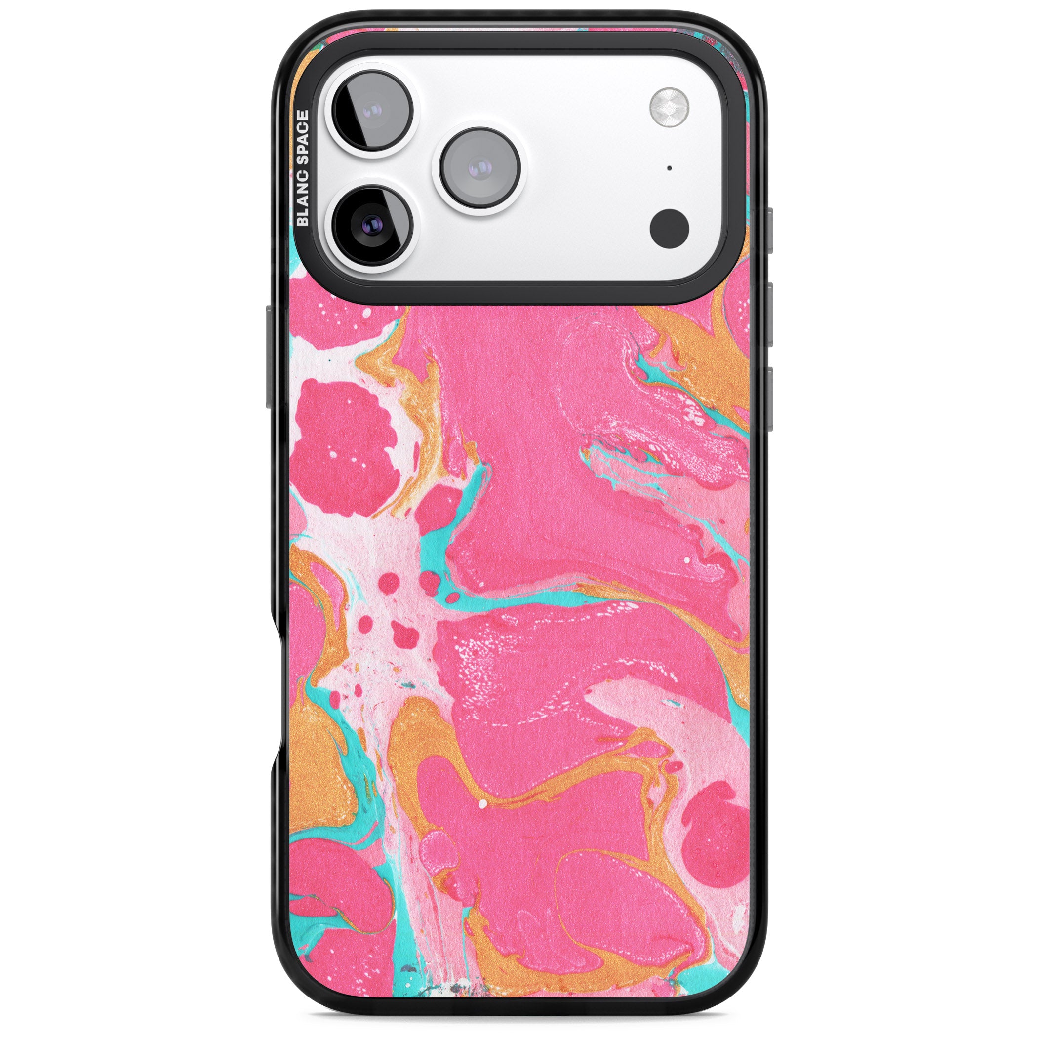 Vibrant Marbled Paper iPhone 17 Pro Max Impact Black Phone Case
