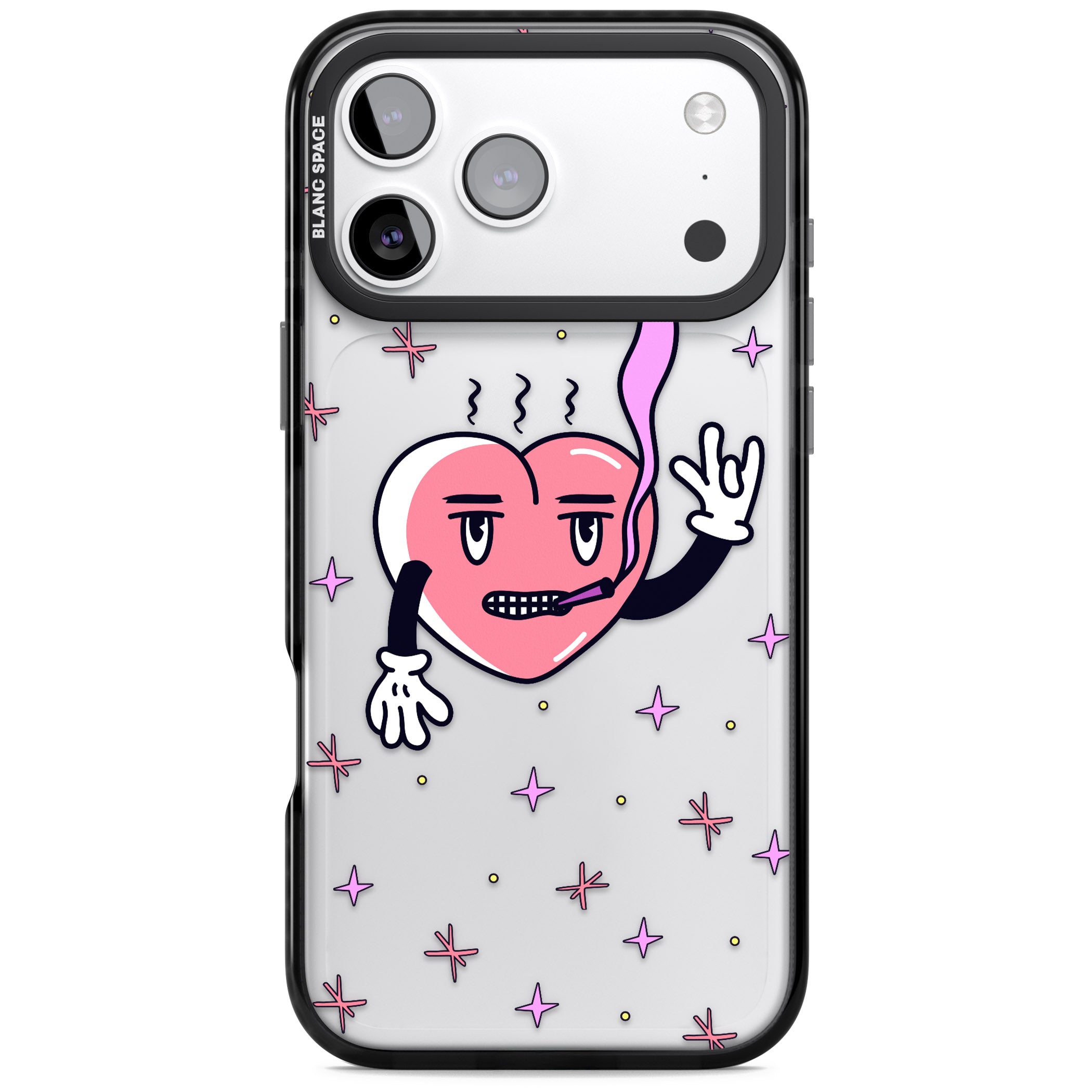Quirky Heart iPhone 17 Pro Max Impact Black Phone Case
