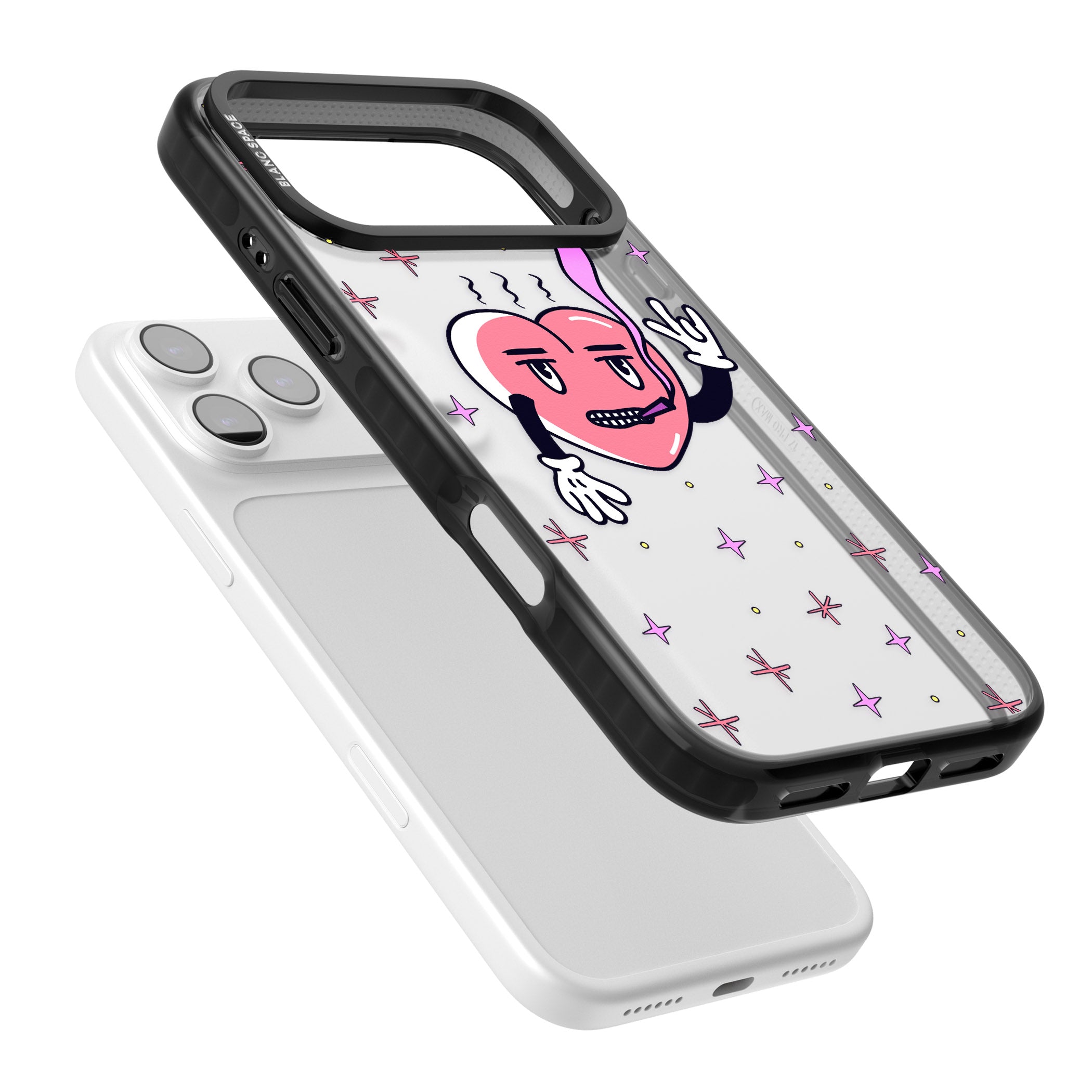 Quirky Heart iPhone 17 Pro Max Impact Black Phone Case Colours