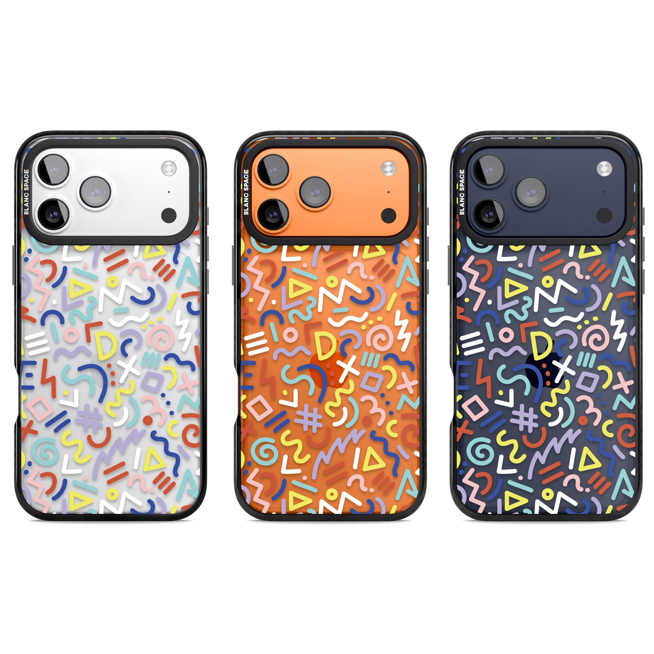 Colorful Retro Pattern iPhone 17 Pro Impact Black Phone Case APT Impact Protection