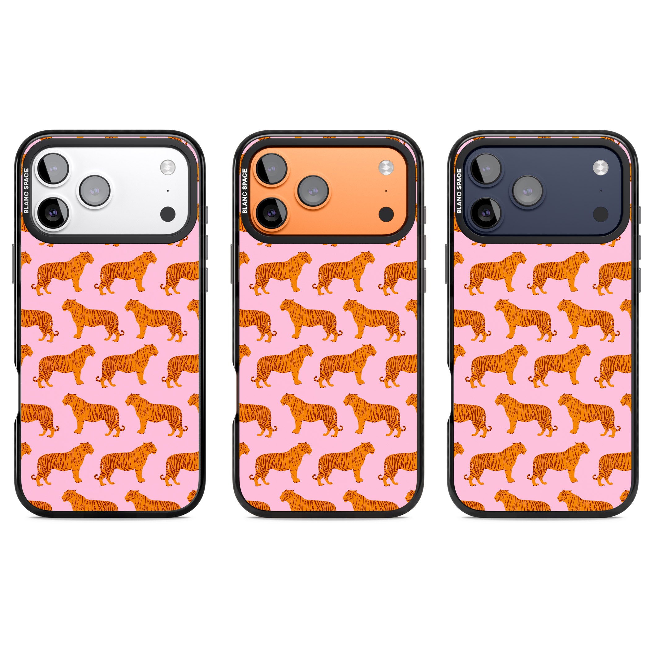 Tiger Pink Pattern iPhone 17 Pro Impact Black Phone Case APT Impact Protection