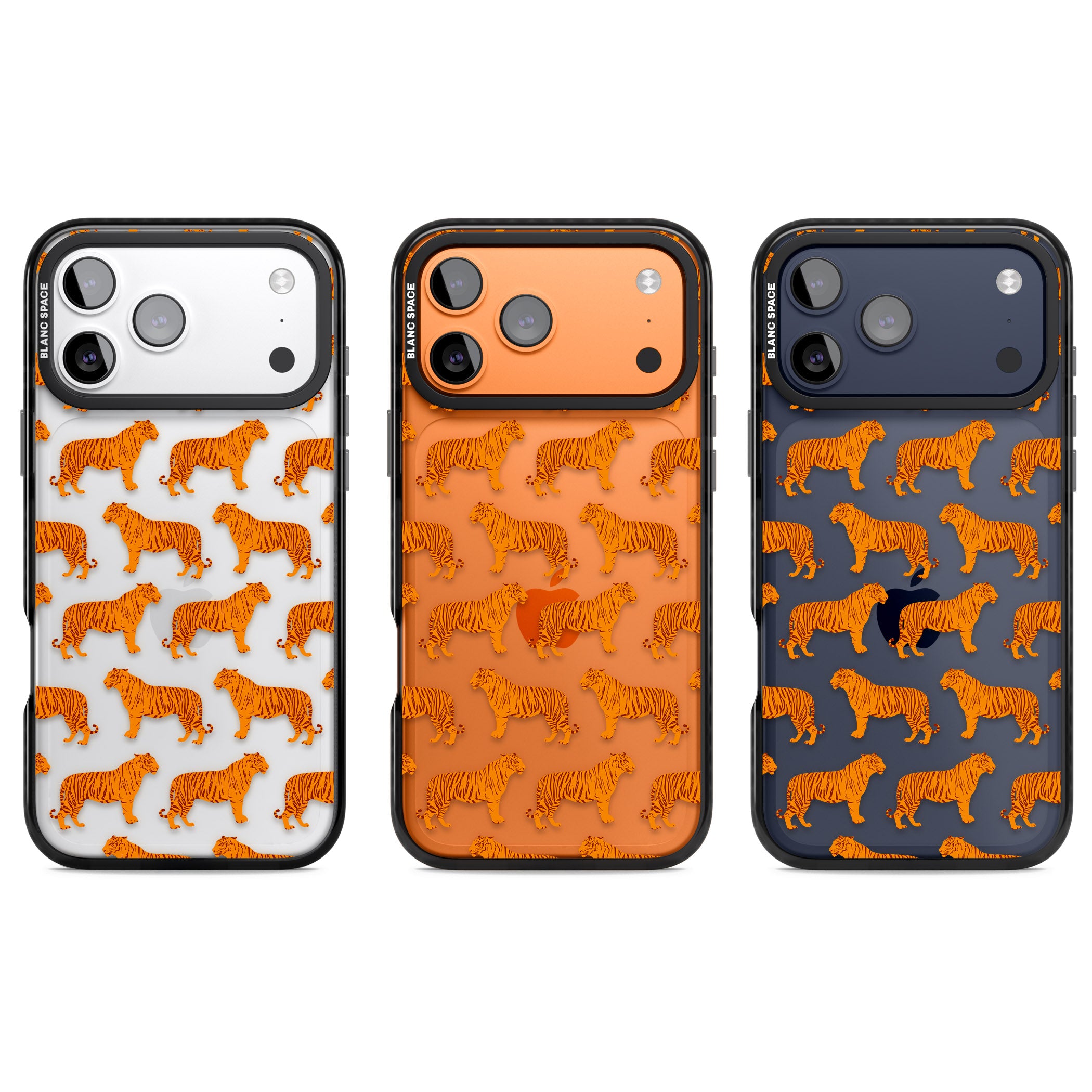 Tiger Pattern iPhone 17 Pro Impact Black Phone Case APT Impact Protection