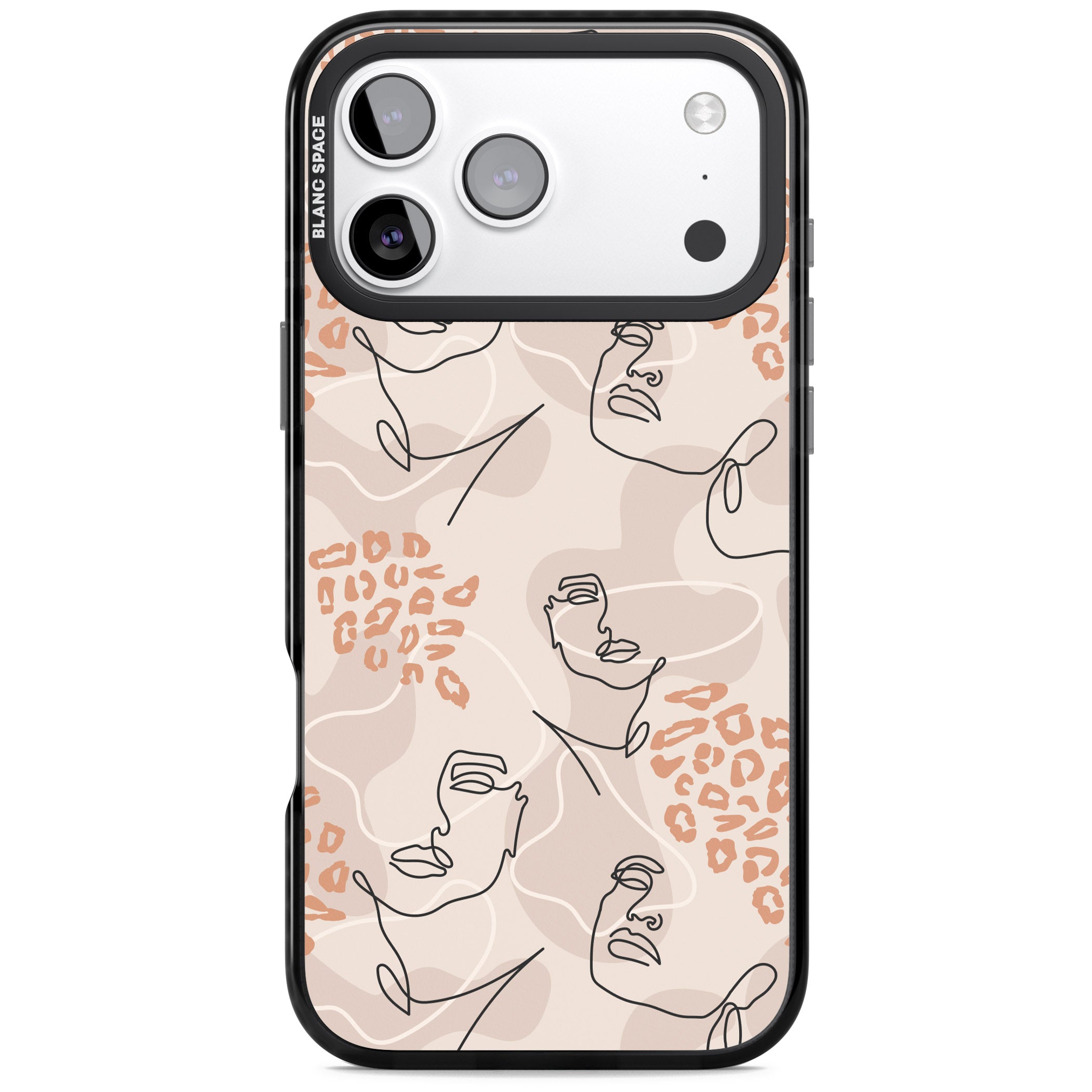 Abstract Faces Leopard iPhone 17 Pro Max Impact Black Phone Case
