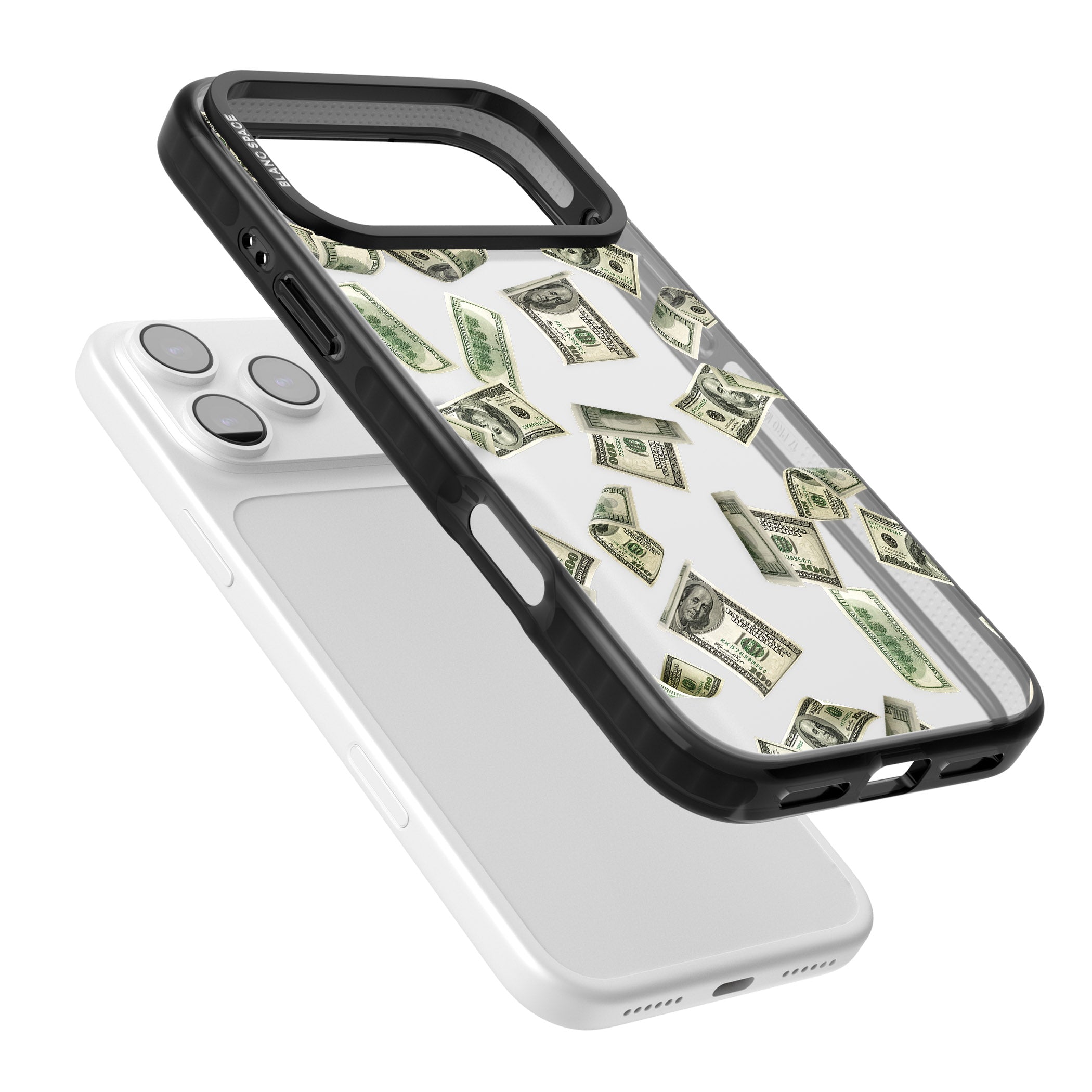 Falling Cash iPhone 17 Pro Max Impact Black Phone Case Colours