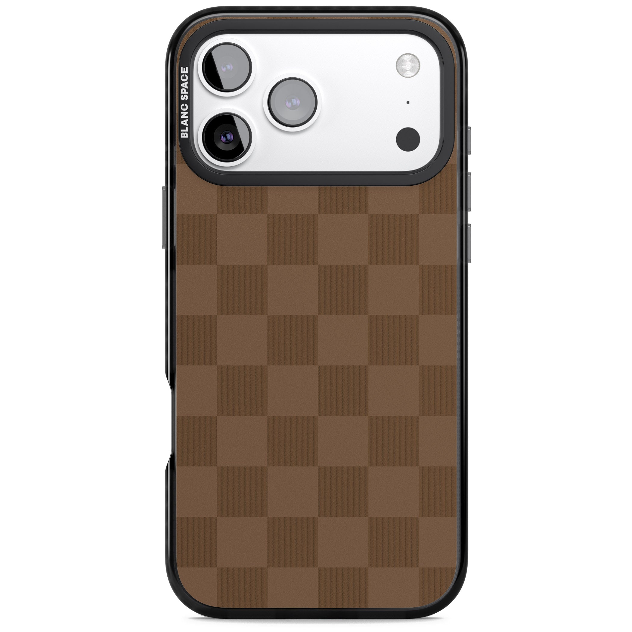 Chocolate Checkered iPhone 17 Pro Max Impact Black Phone Case