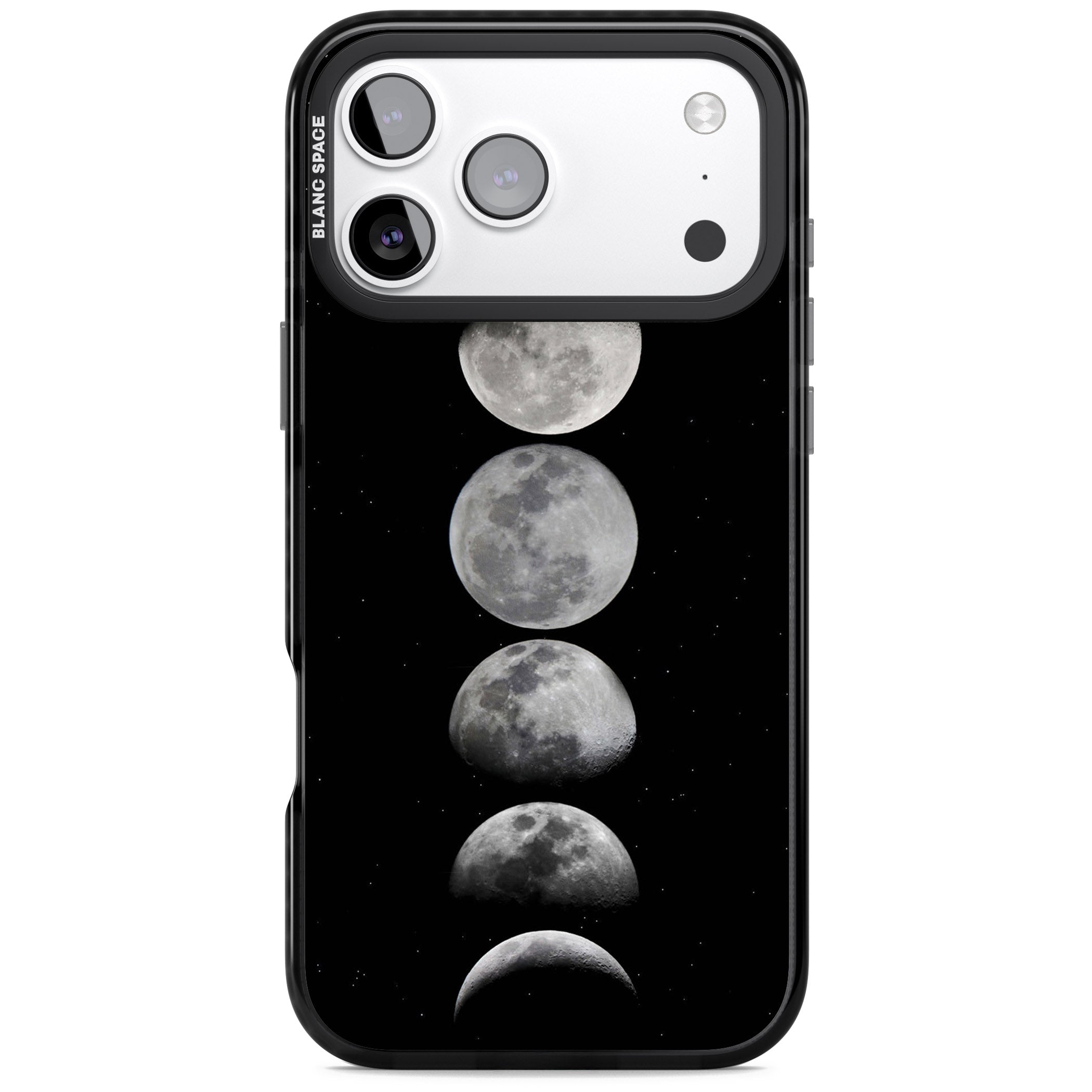 Phases Of The Moon iPhone 17 Pro Max Impact Black Phone Case
