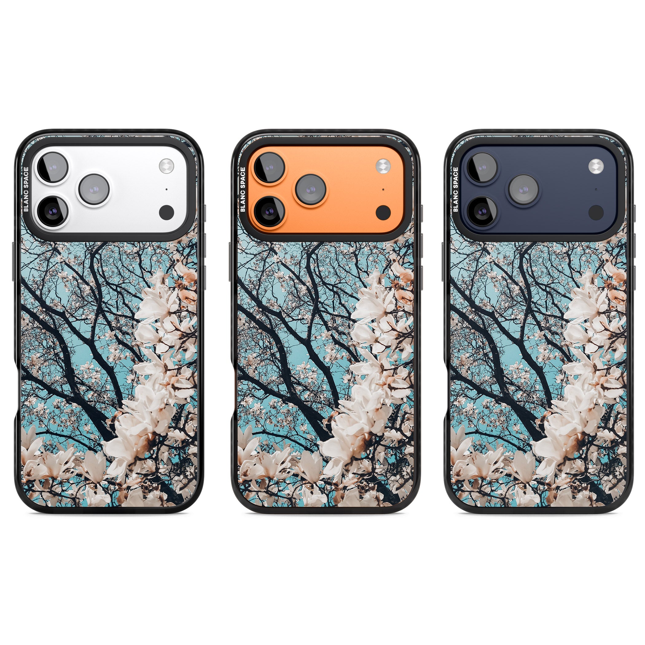 Magnolia Bloom iPhone 17 Pro Impact Black Phone Case APT Impact Protection