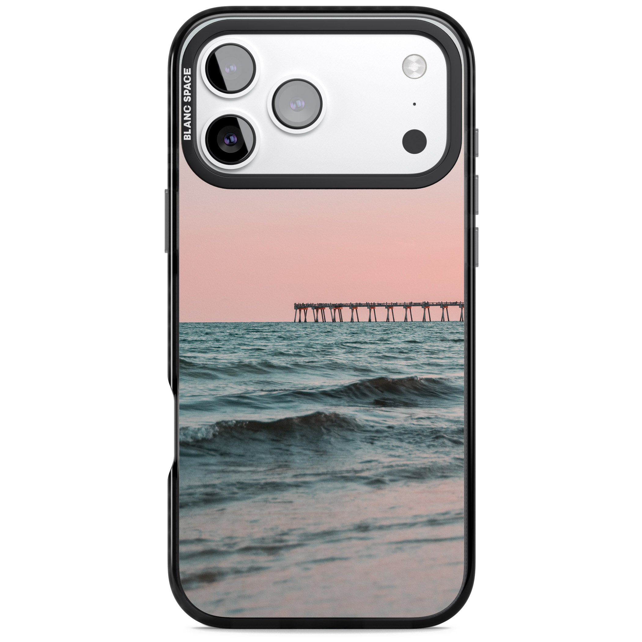 Sunset Pier iPhone 17 Pro Max Impact Black Phone Case