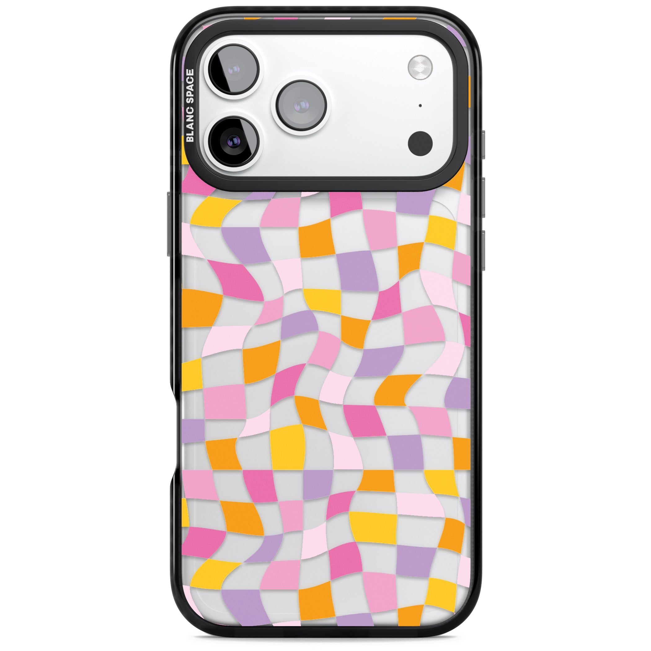 Wonky Squares Pattern iPhone 17 Pro Max Impact Black Phone Case