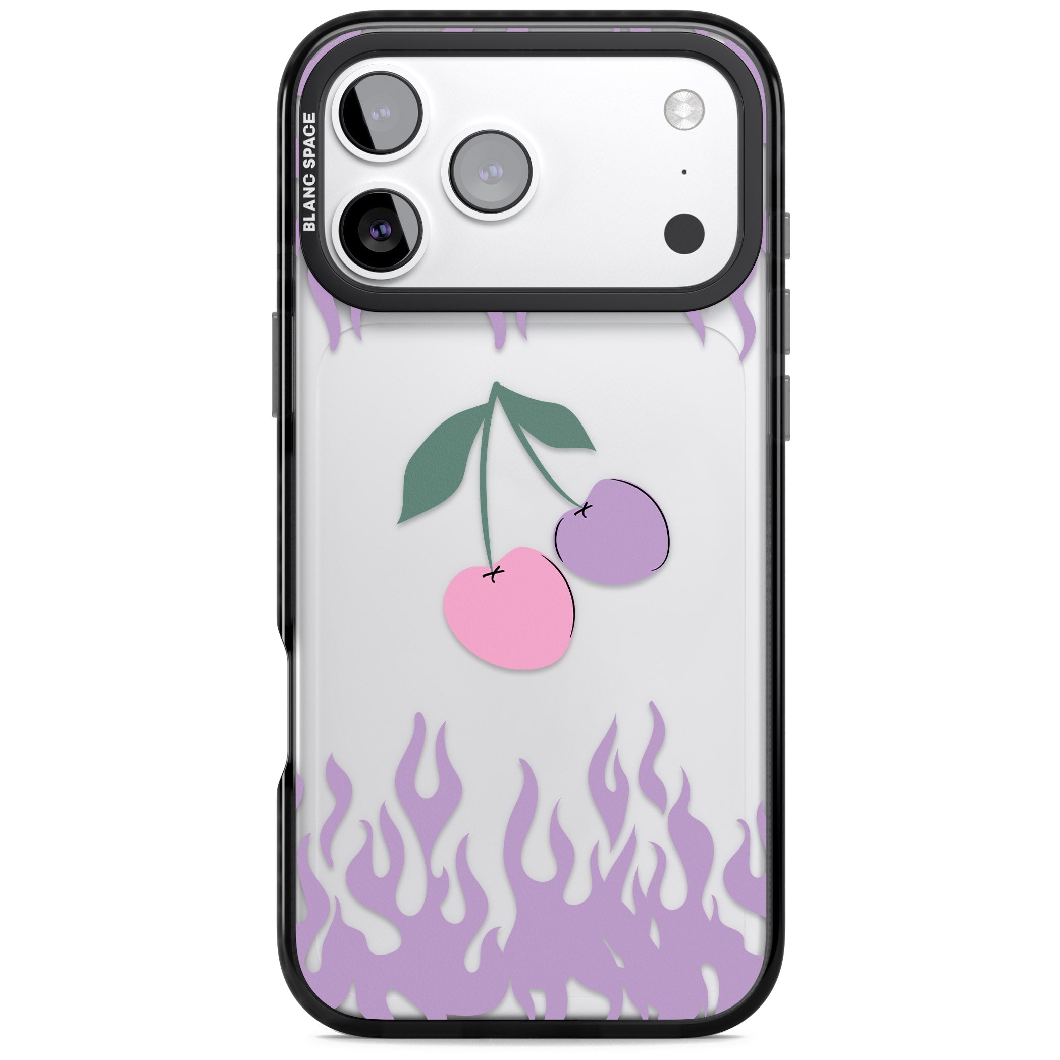 Cherries N' Flames iPhone 17 Pro Max Impact Black Phone Case
