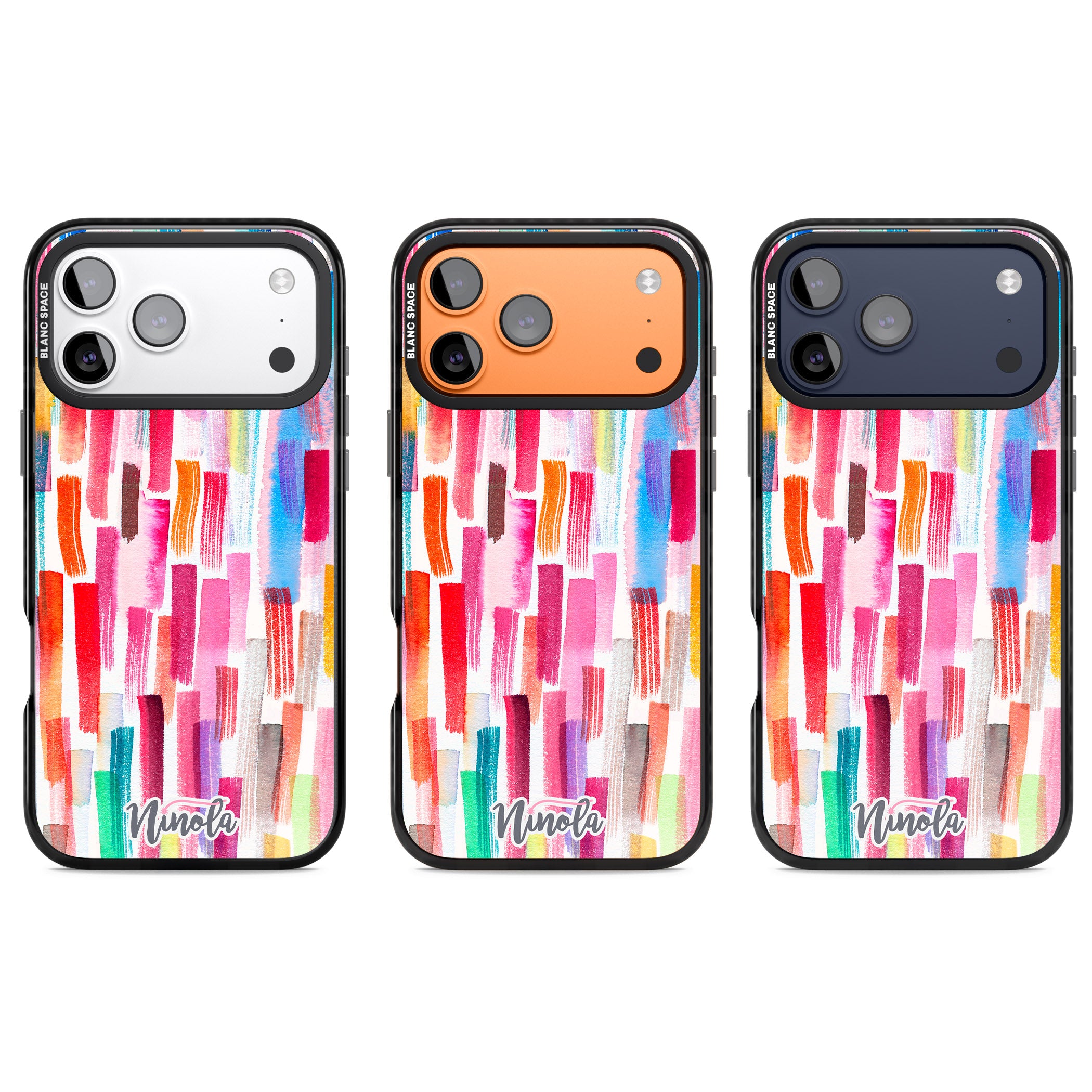 Colorful Brushstrokes iPhone 17 Pro Impact Black Phone Case APT Impact Protection