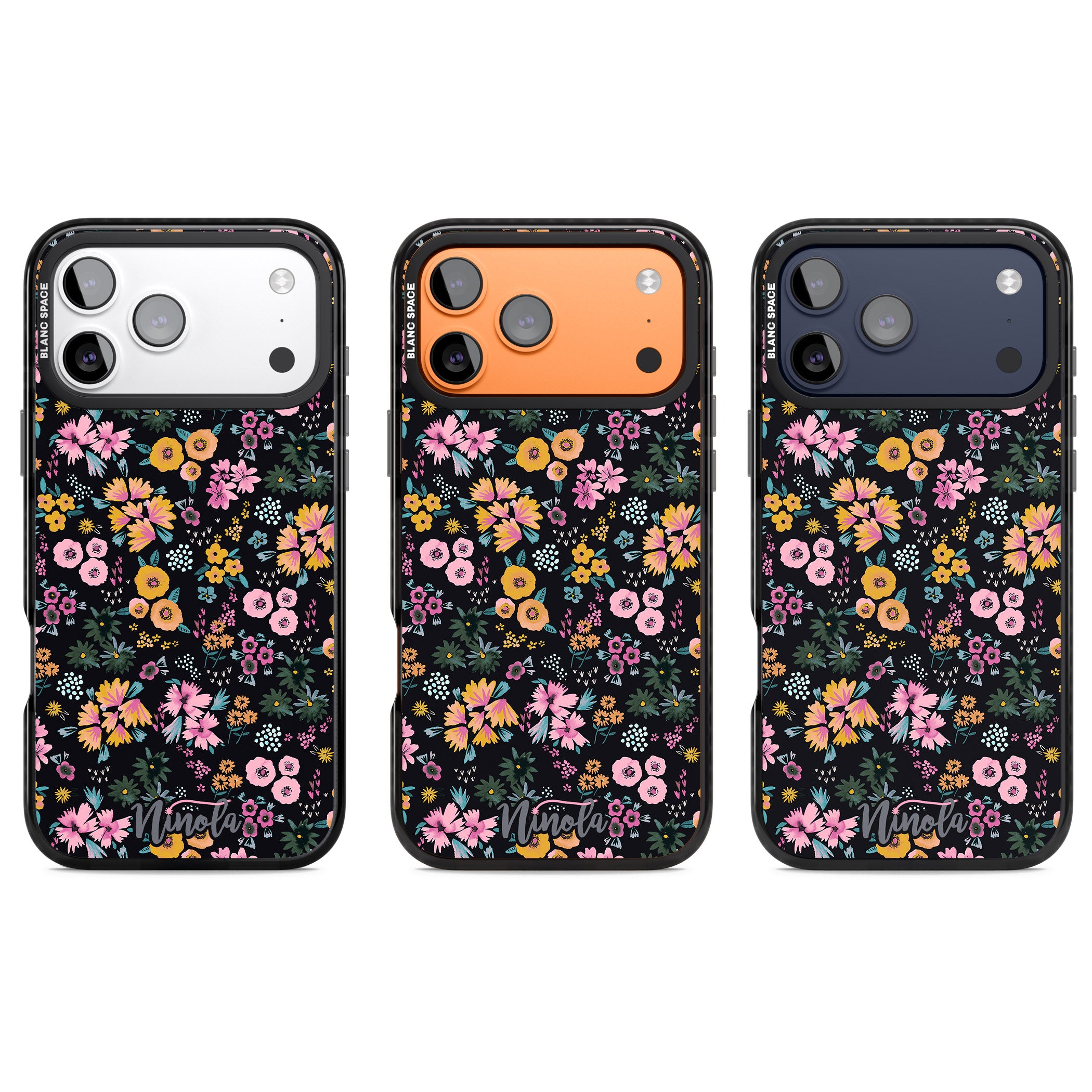 Blossom Field iPhone 17 Pro Impact Black Phone Case APT Impact Protection