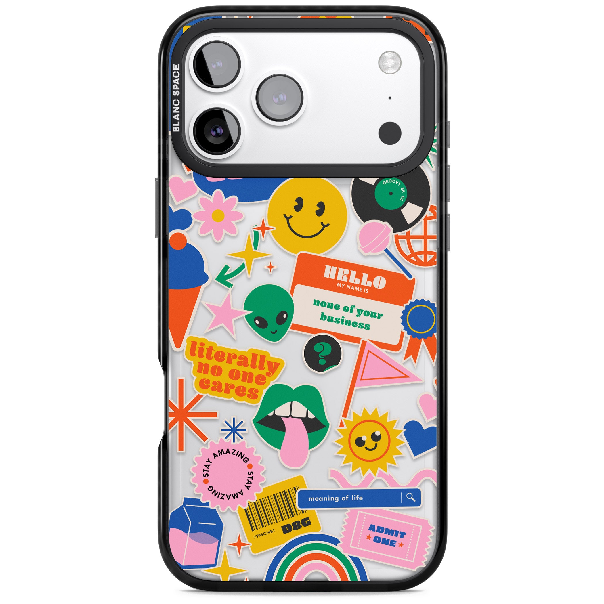 Nostalgic Sticker Vibes iPhone 17 Pro Max Impact Black Phone Case