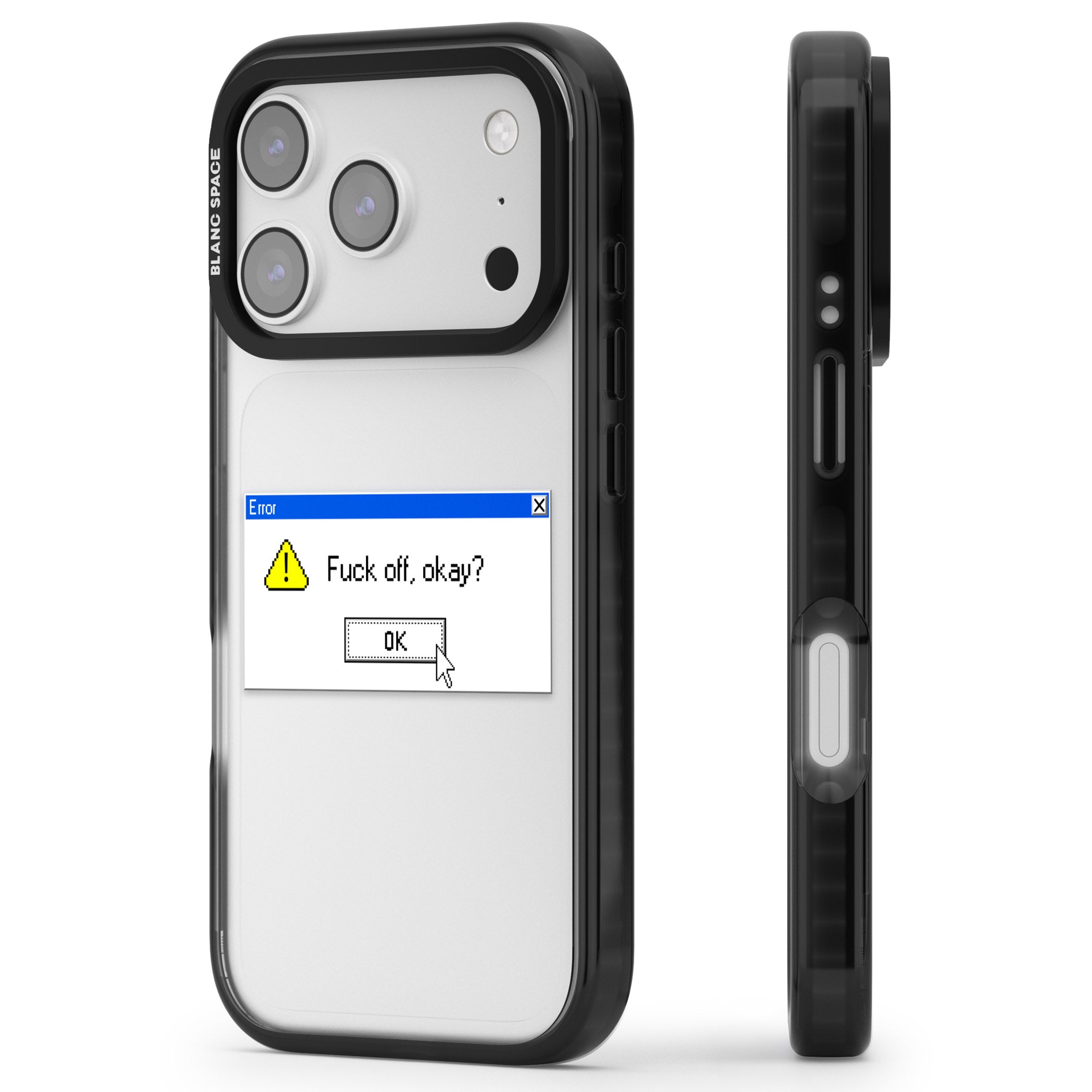 F Ck Off Okay Exe iPhone 17 Pro Max Impact Black Phone Case Side Profile