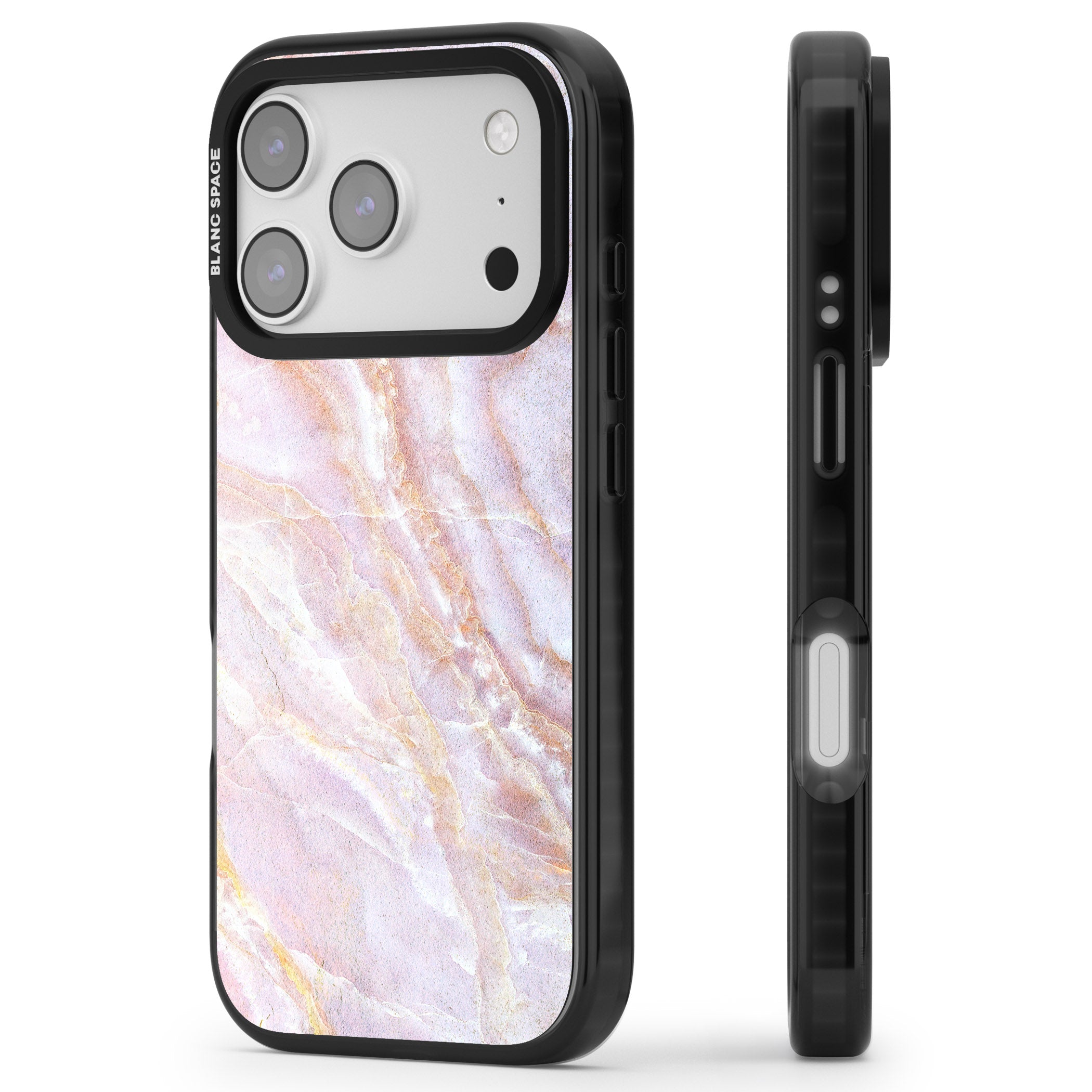 Soft Onyx Blush iPhone 17 Pro Max Impact Black Phone Case Side Profile