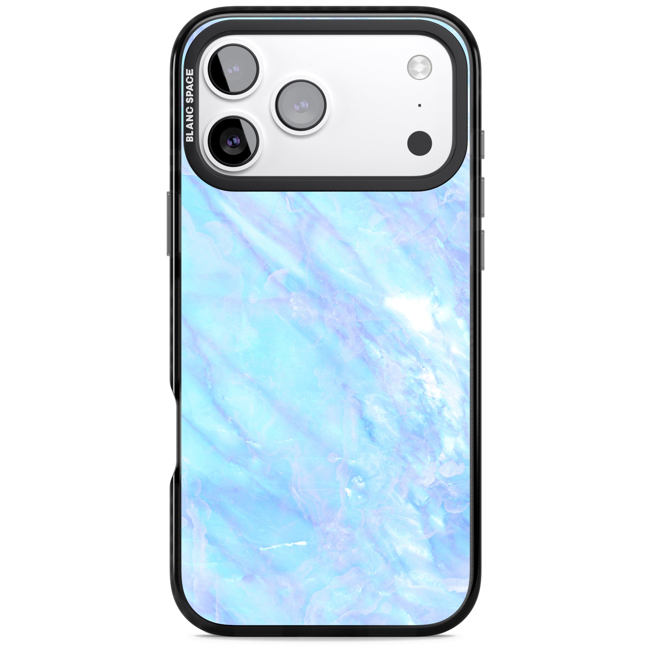 Iridescent Crystal Marble iPhone 17 Pro Max Impact Black Phone Case