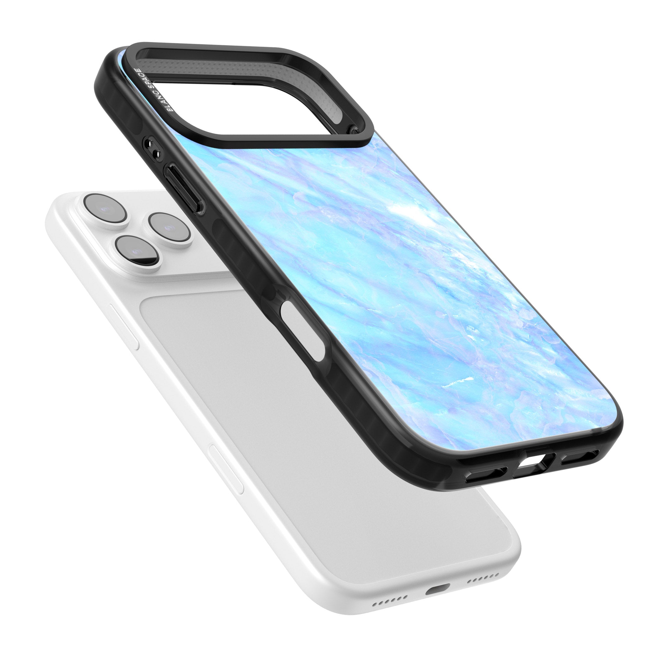 Iridescent Crystal Marble iPhone 17 Pro Max Impact Black Phone Case Colours