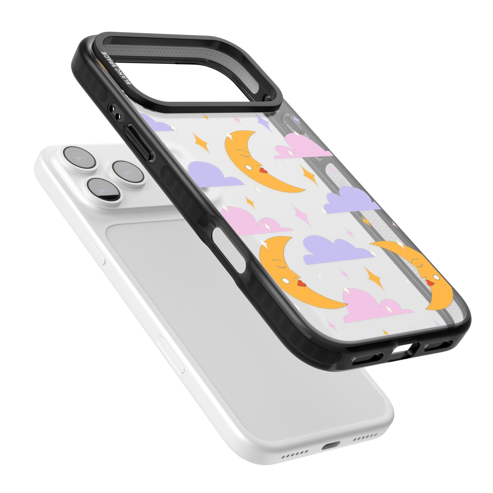 Moons & Clouds iPhone 17 Pro Max Impact Black Phone Case Colours